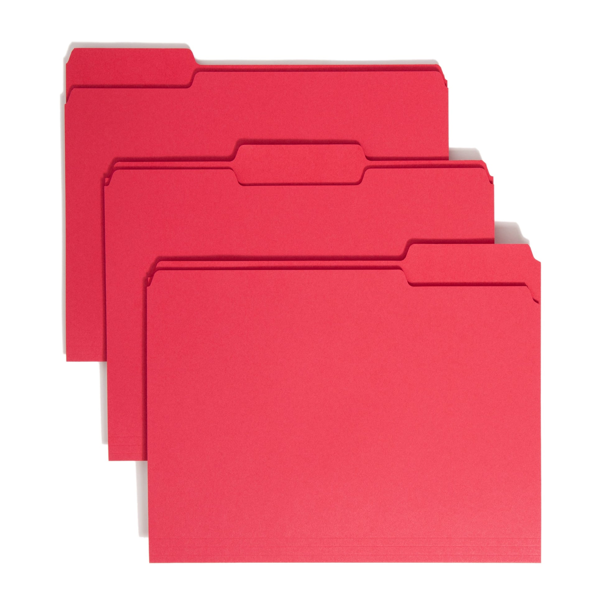 Standard File Folders, 1/3-Cut Tab, Red Color, Letter Size, Set of 100, 086486127431