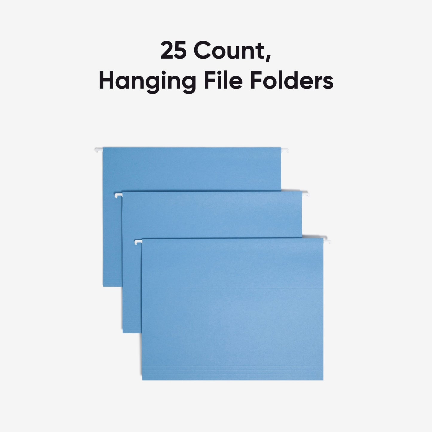 Standard Hanging File Folders with 1/5-Cut Tabs, Blue Color, Letter Size, Set of 25, 086486640602