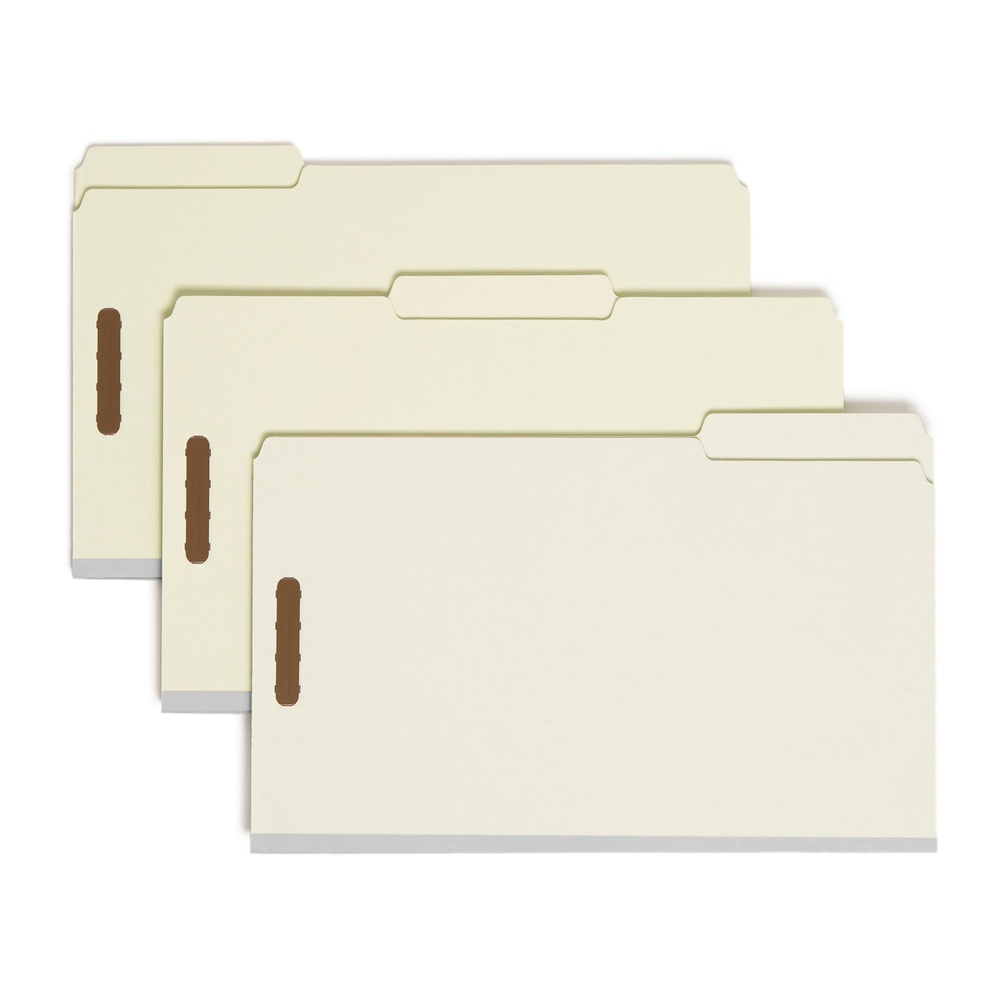 Pressboard Fastener File Folders, 3 inch Expansion, Gray/Green Color, Legal Size, Set of 25, 086486200059