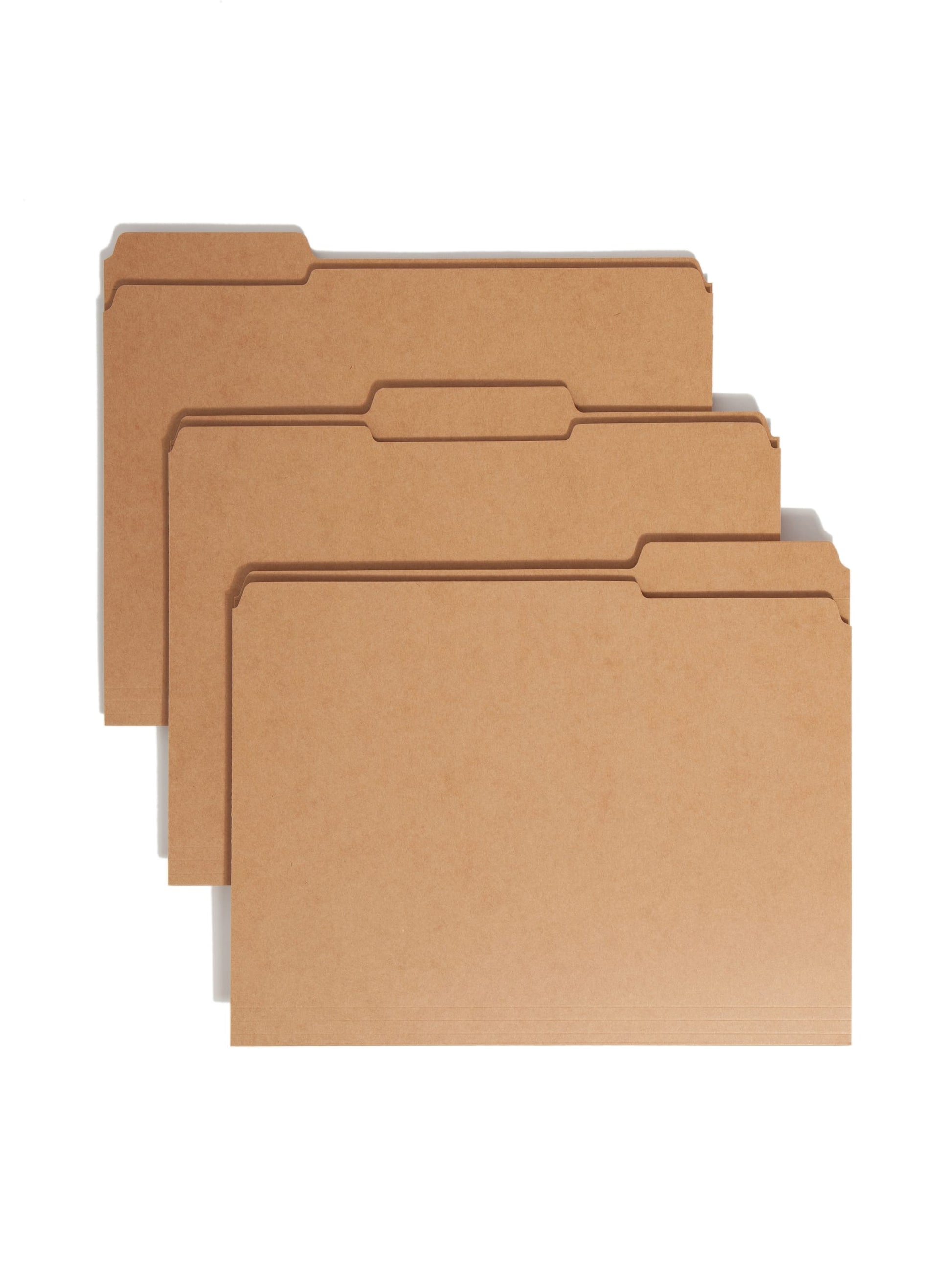 Reinforced Tab File Folders, 1/3-Cut Tab, Kraft Color, Letter Size, Set of 100, 086486107341