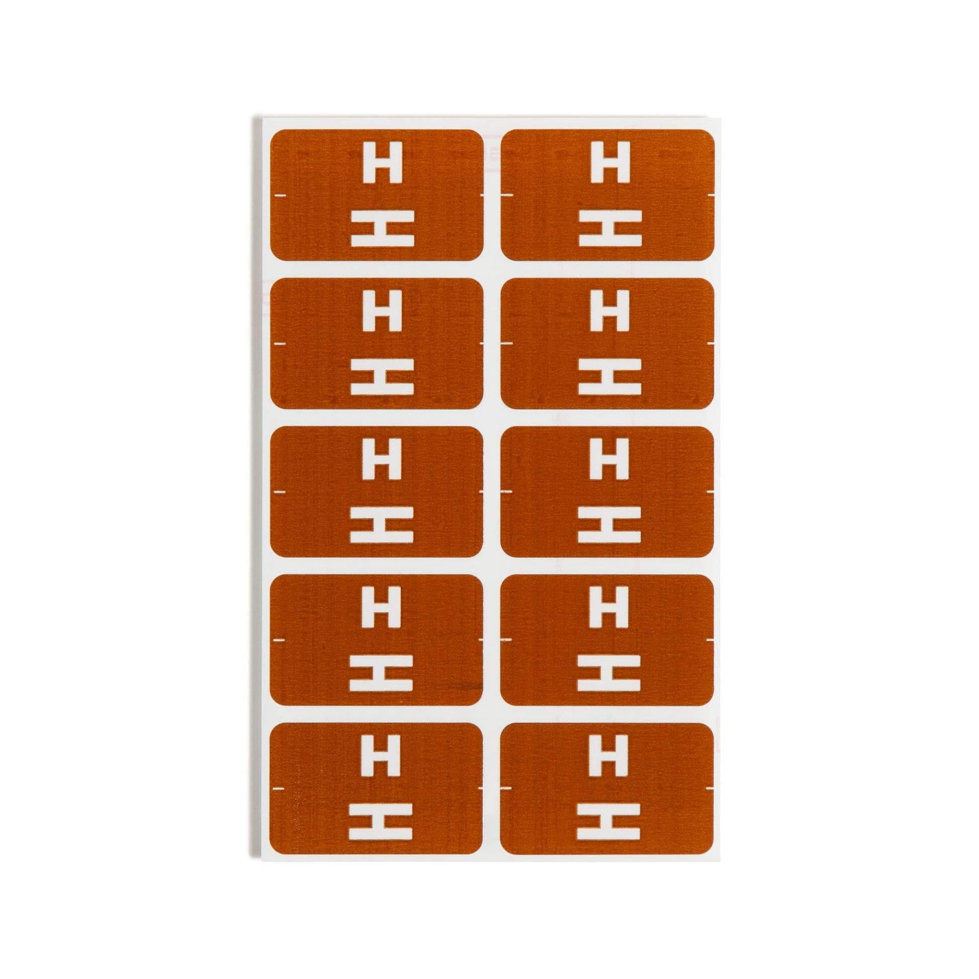 AlphaZ® ACCS Color Coded Alphabetic Labels - Sheets, Dark Brown Color, 1" X 1-5/8" Size, Set of 100, 086486671781
