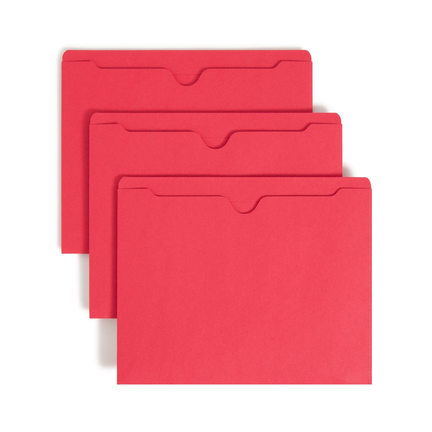 Colored File Jackets, Reinforced Straight-Cut Tab, No Expansion, Red Color, Letter Size, Set of 100, 30086486755093
