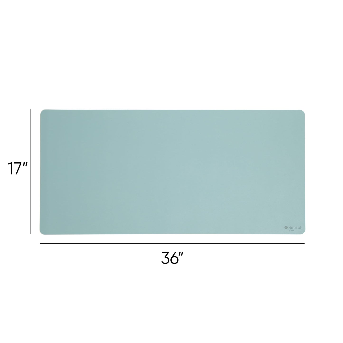 Vegan Leather Desk Pad, Superior Blue Color, 36"X17" Size, Set of 1, 086486648301