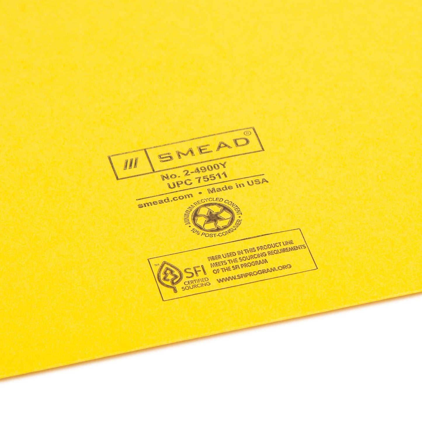 Colored File Jackets, Reinforced Straight-Cut Tab, No Expansion, Yellow Color, Letter Size, Set of 100, 30086486755116