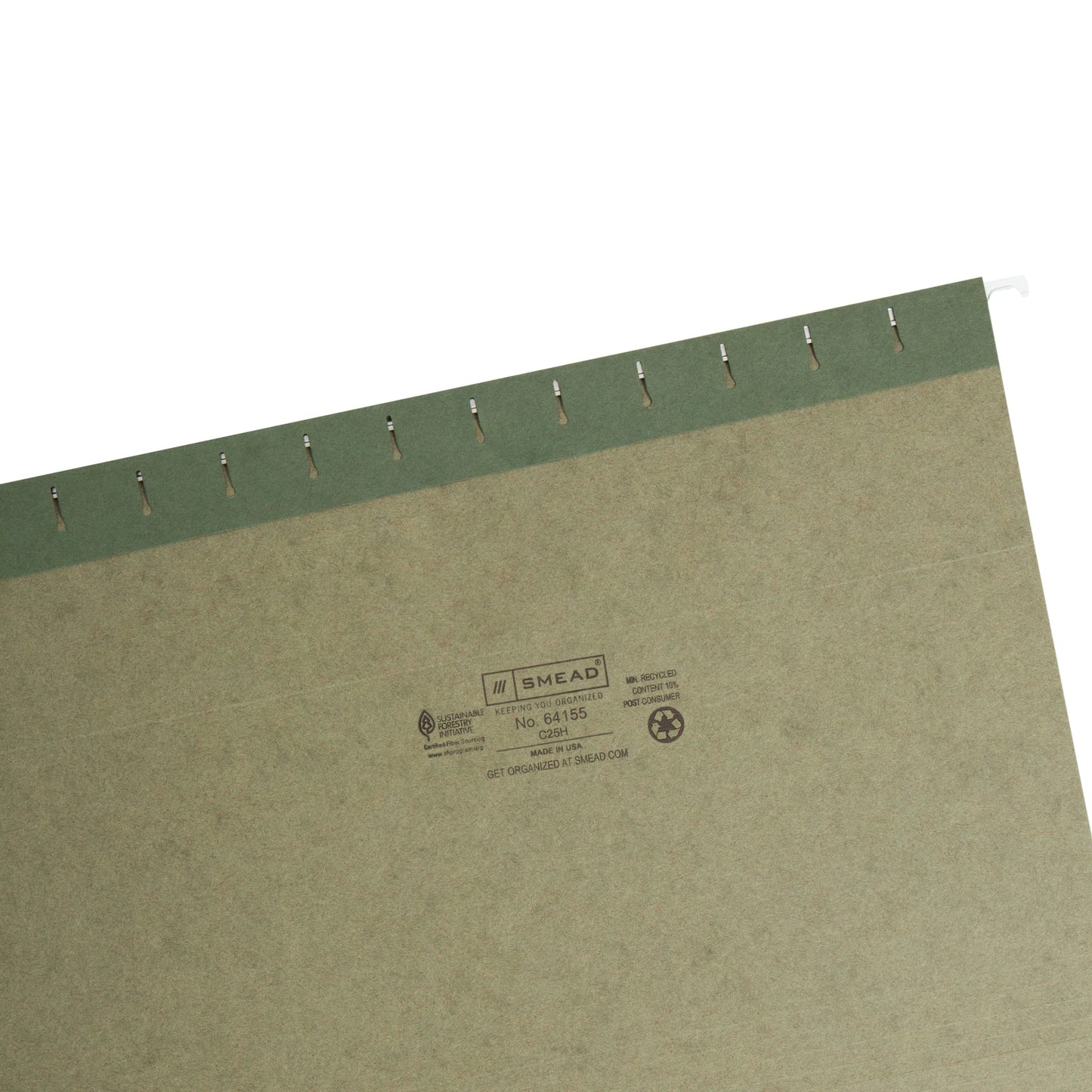 Standard Hanging File Folders with 1/5-Cut Tabs, Standard Green Color, Legal Size, Set of 25, 086486641555