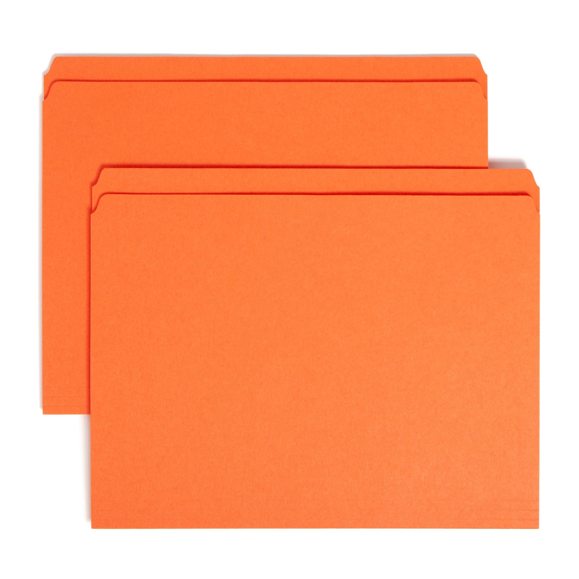 Reinforced Tab File Folders, Straight-Cut Tab, Orange Color, Letter Size, Set of 100, 086486125109