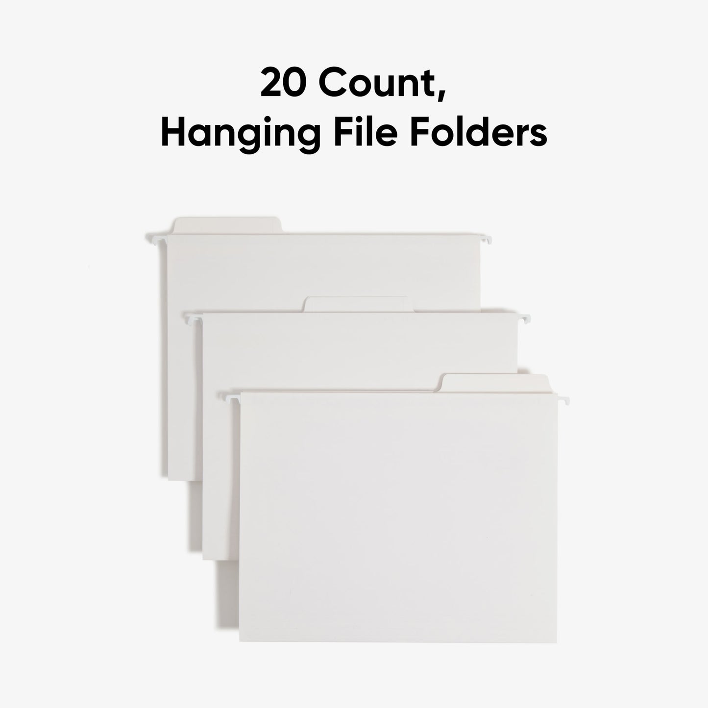 FasTab® Hanging File Folders, 1/3-Cut Tab, White Color, Letter Size, Set of 20, 086486640022