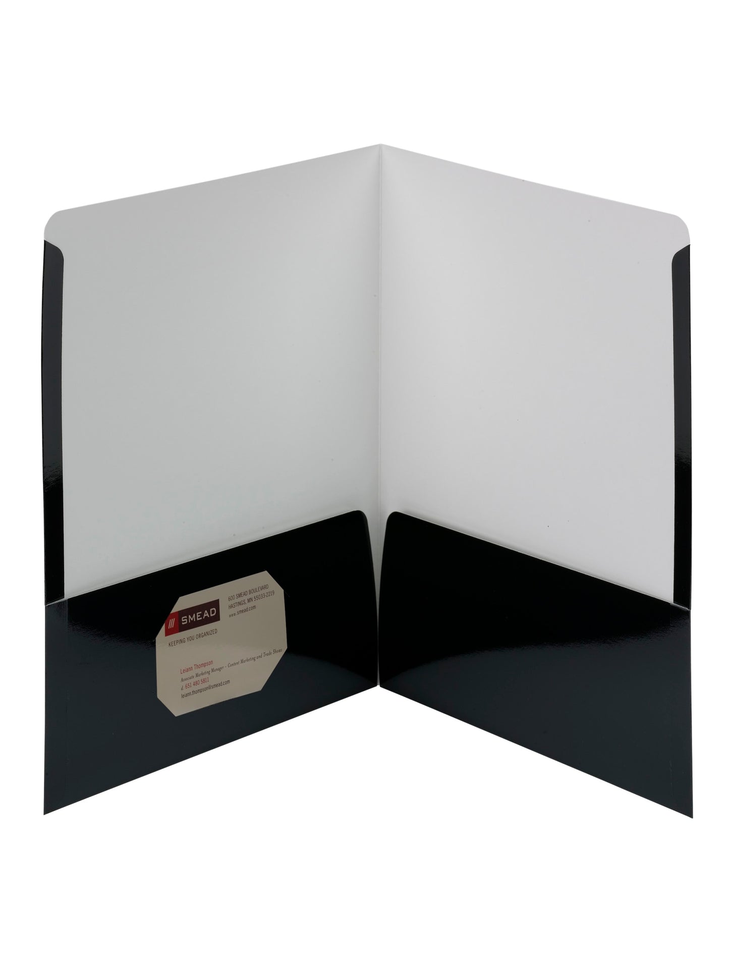 High Gloss Two-Pocket Folders, Black Color, Letter Size, 30086486878747