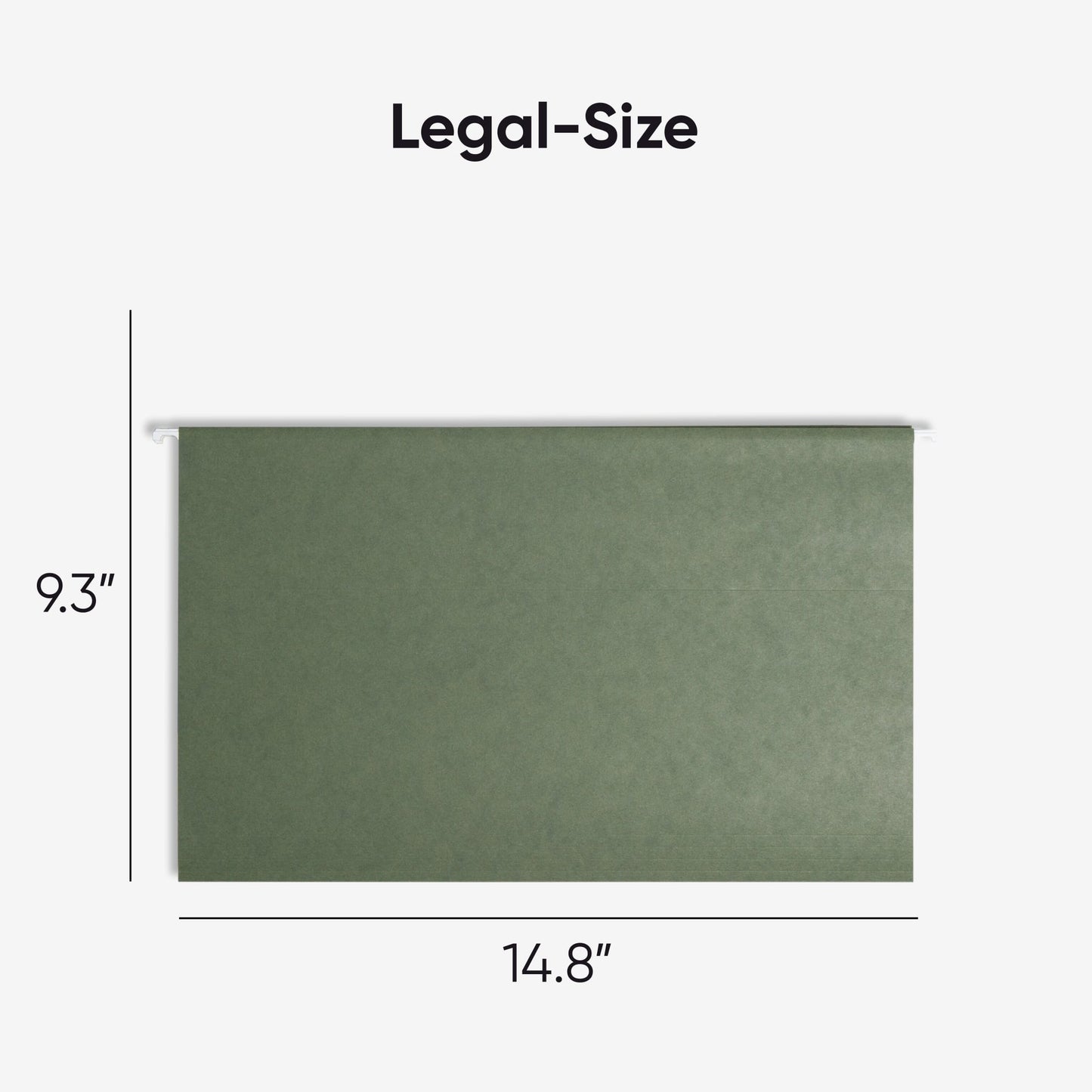 Standard Hanging File Folders with 1/5-Cut Tabs, Standard Green Color, Legal Size, Set of 25, 086486641555
