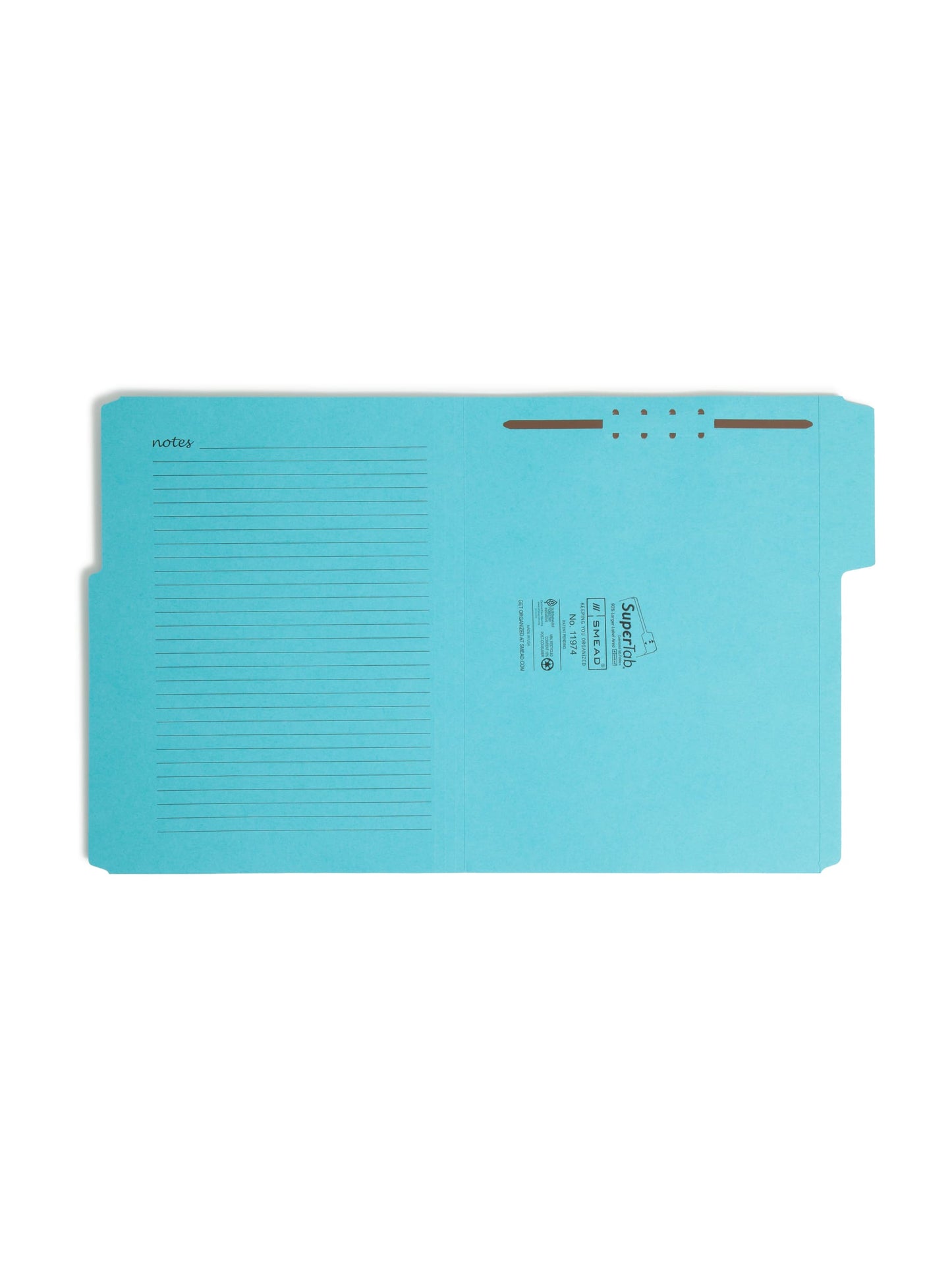 SuperTab® Notes Fastener File Folders, Assorted Colors Color, Letter Size, Set of 24, 086486119740