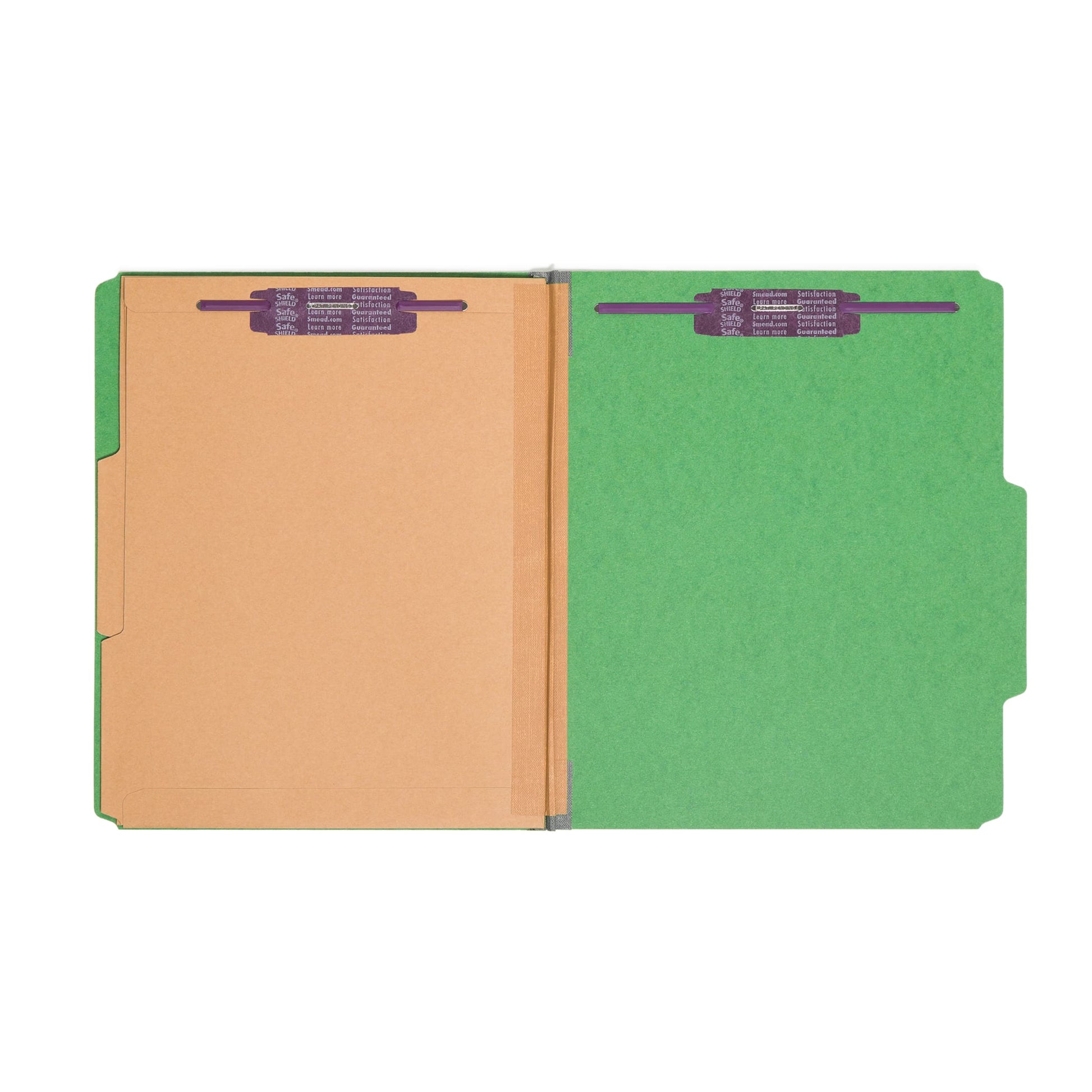 SafeSHIELD® Pressboard Classification File Folders with Pocket Dividers, Green Color, Letter Size, Set of 10, 30086486140837