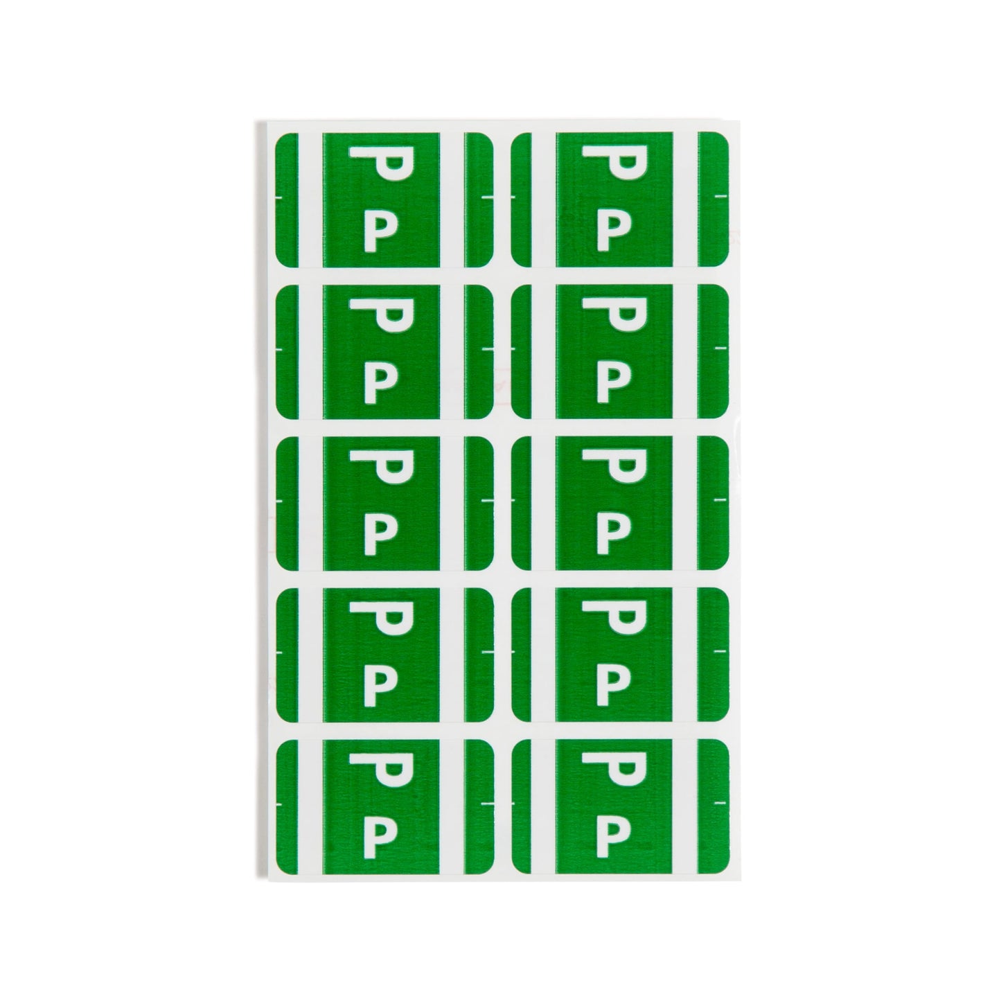 AlphaZ® ACCS Color Coded Alphabetic Labels - Sheets, Dark Green Color, 1" X 1-5/8" Size, Set of 100, 086486671866