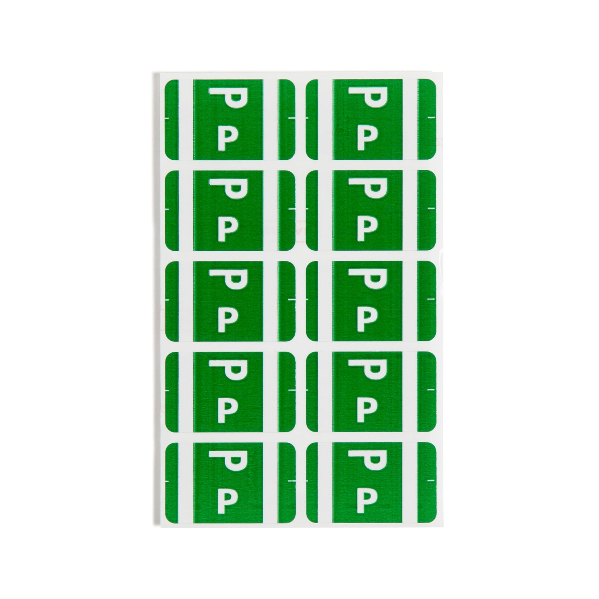 AlphaZ® ACCS Color Coded Alphabetic Labels - Sheets, Dark Green Color, 1" X 1-5/8" Size, Set of 100, 086486671866