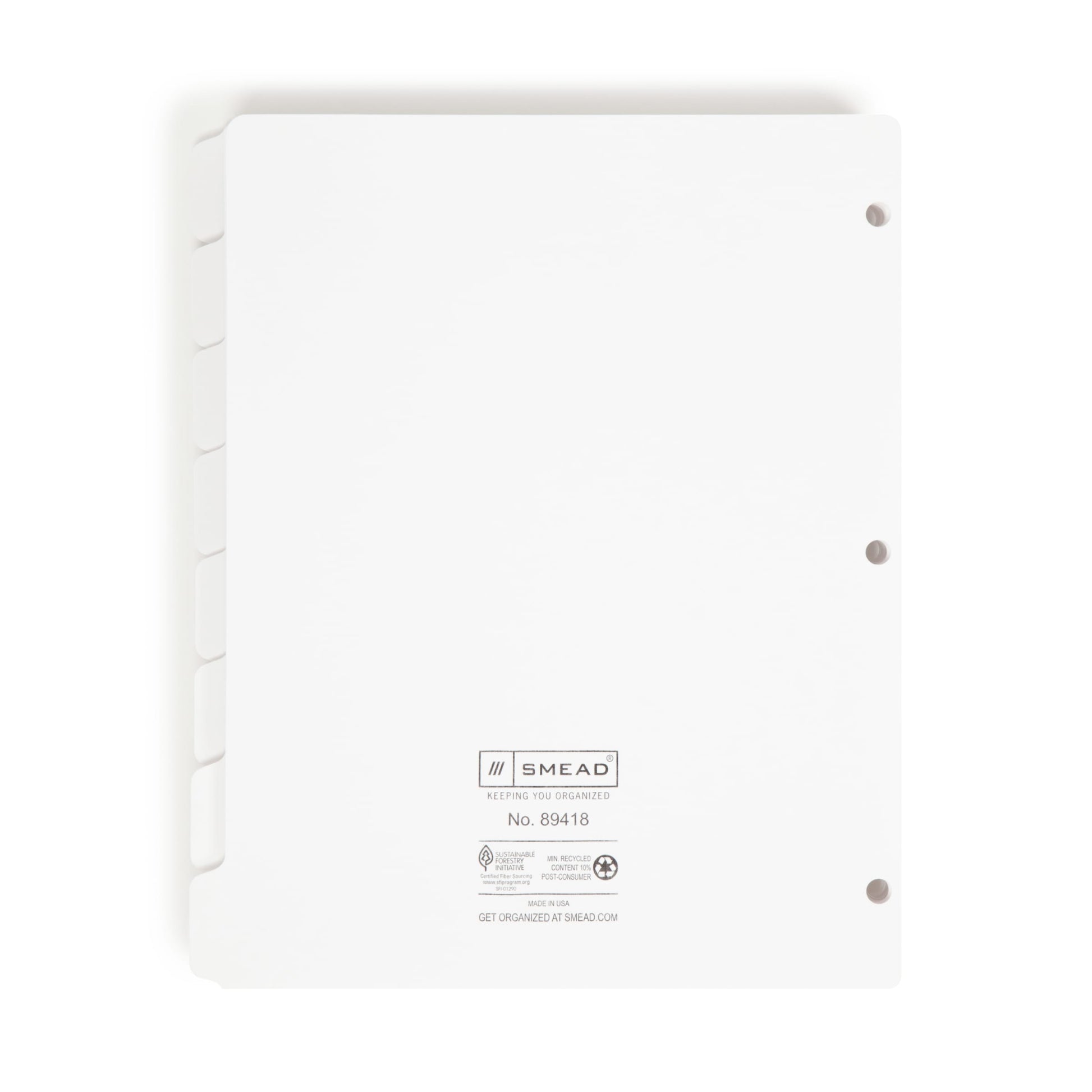 Three-Ring Binder Index Dividers, 8 Sets of 5 Dividers Each, 1/8-Cut Tabs, White Color, Letter Size, Set of 1, 30086486894181