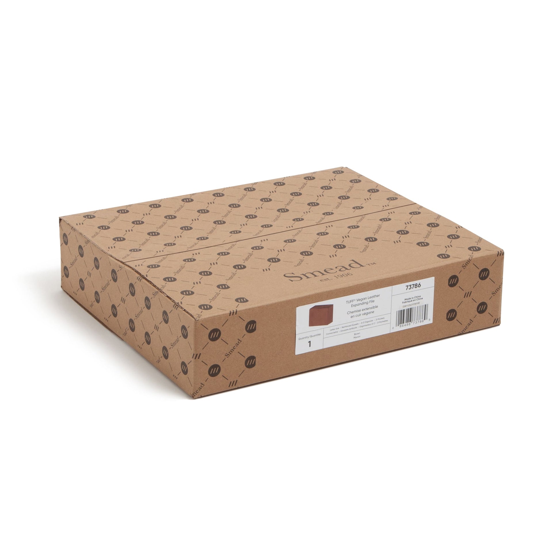 TUFF® Vegan Leather Expanding Files, 12 Pockets, Monthly Jan-Dec, Brown Color, Letter Size, Set of 1, 086486737869