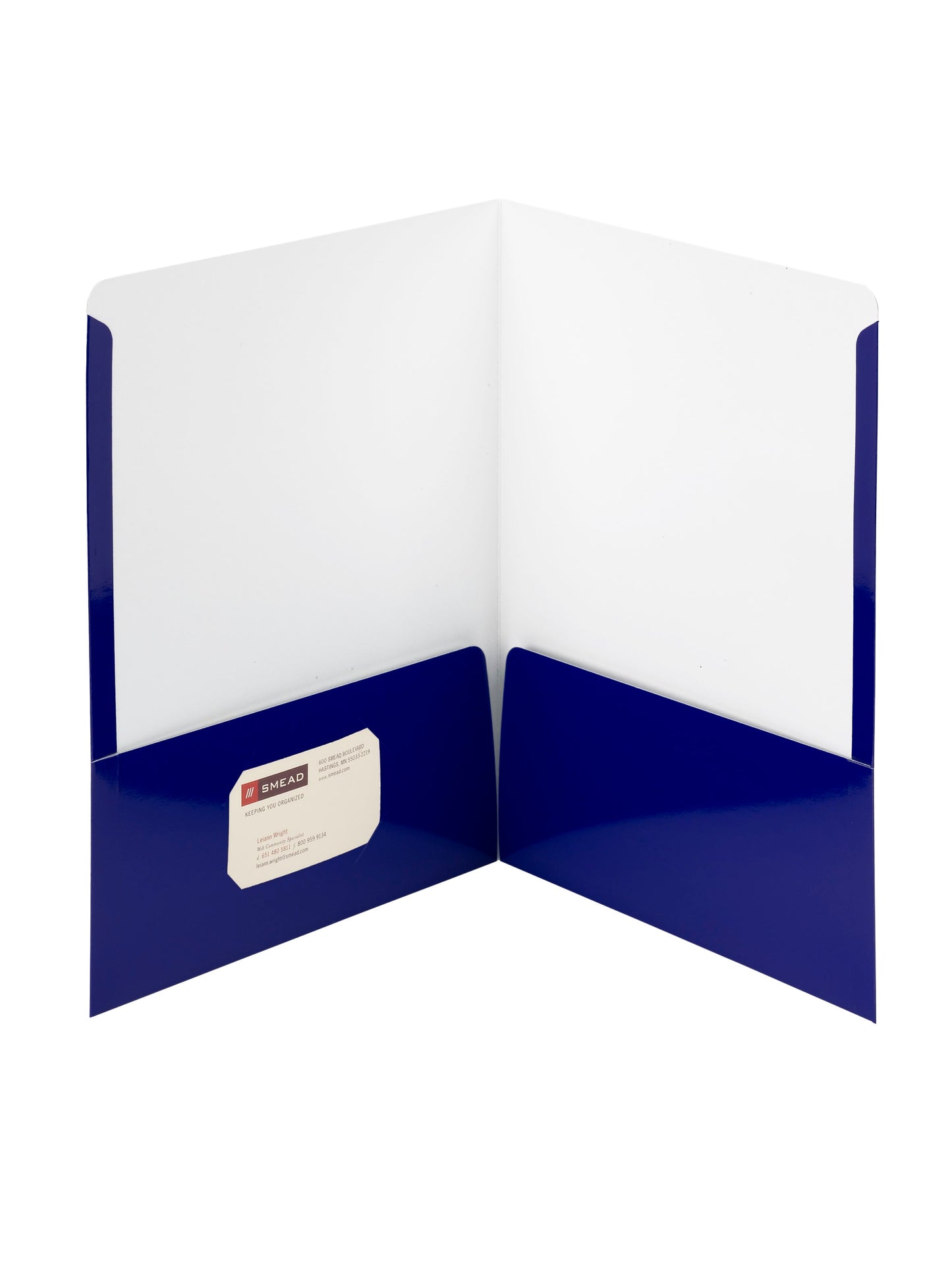 High Gloss Two-Pocket Folders, Navy Blue Color, Letter Size, 30086486878778