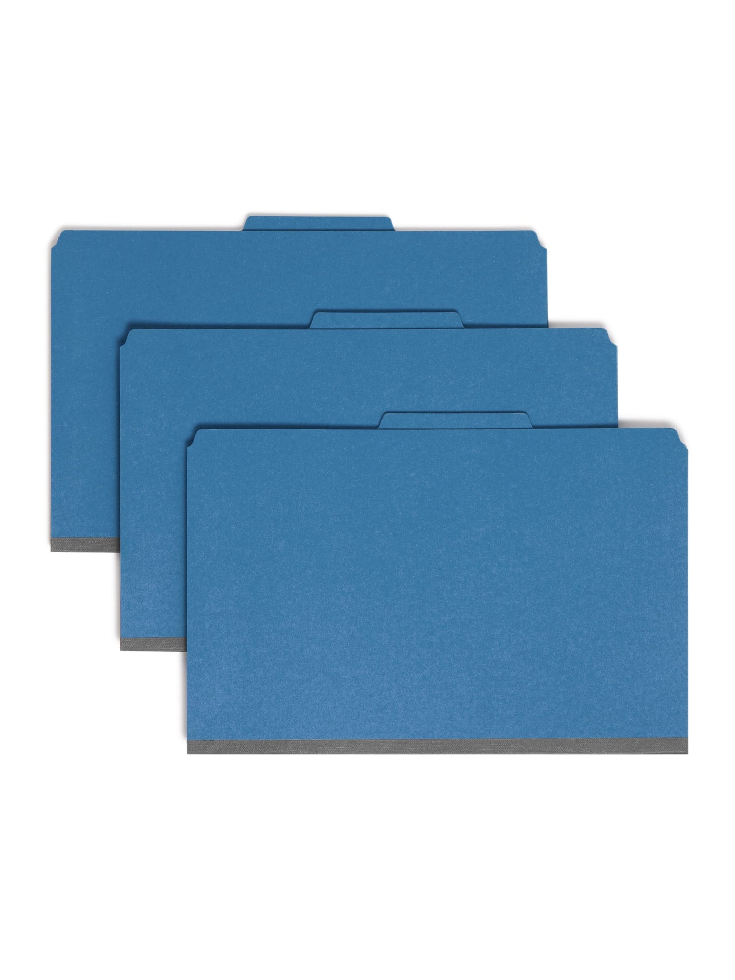 SafeSHIELD® Pressboard Classification File Folders, 1 Divider, 2 inch Expansion, Dark Blue Color, Legal Size,