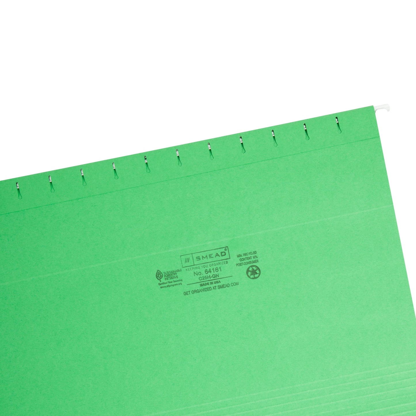 Standard Hanging File Folders with 1/5-Cut Tabs, Green Color, Legal Size, Set of 25, 086486641616