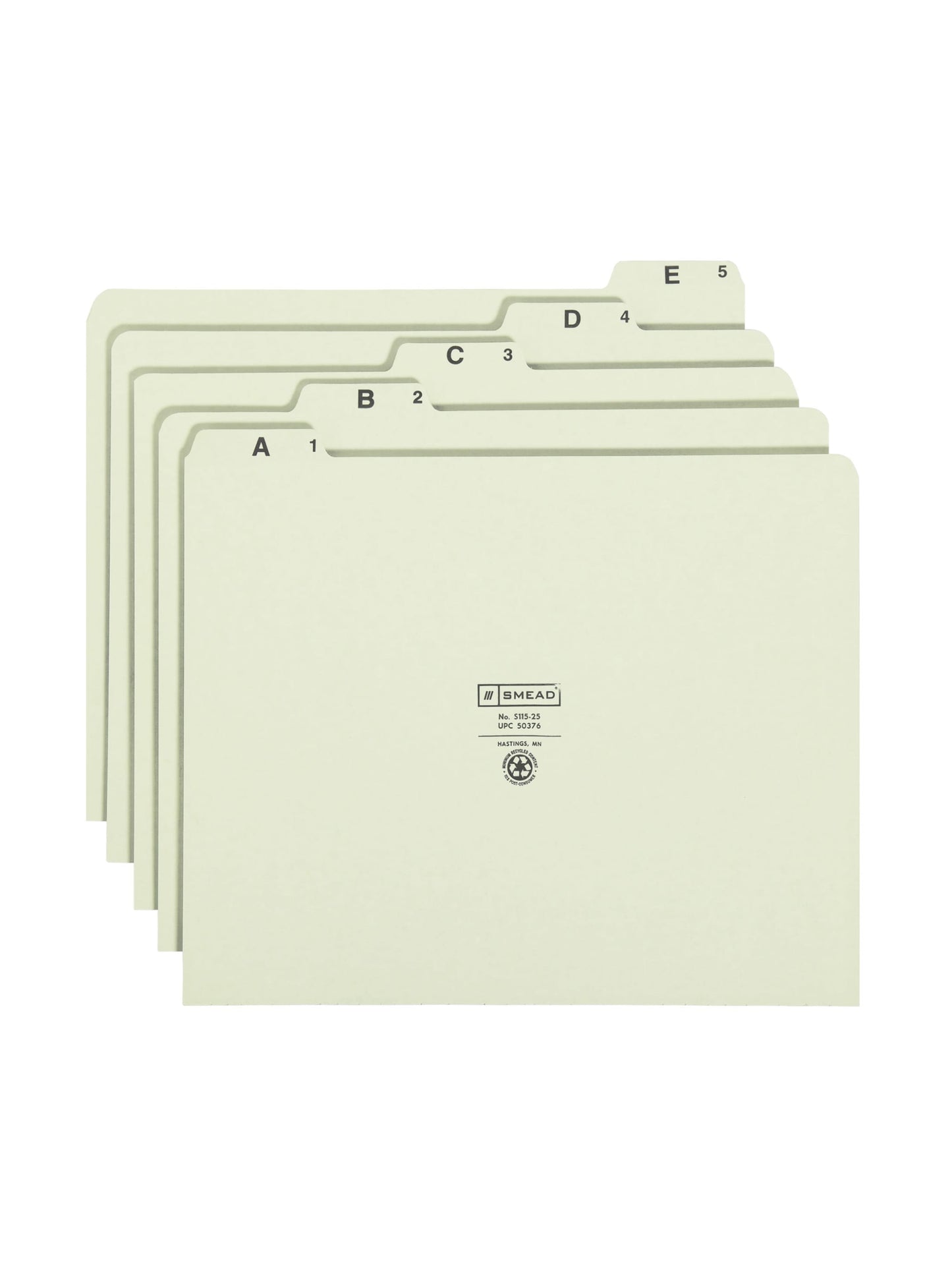 Heavyweight Filing Guides with Alphabetic Indexing, Gray/Green Color, Letter Size, Set of 25, 086486503761