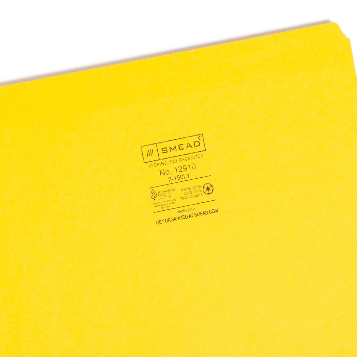Reinforced Tab File Folders, Straight-Cut Tab, Yellow Color, Letter Size, Set of 100, 086486129107