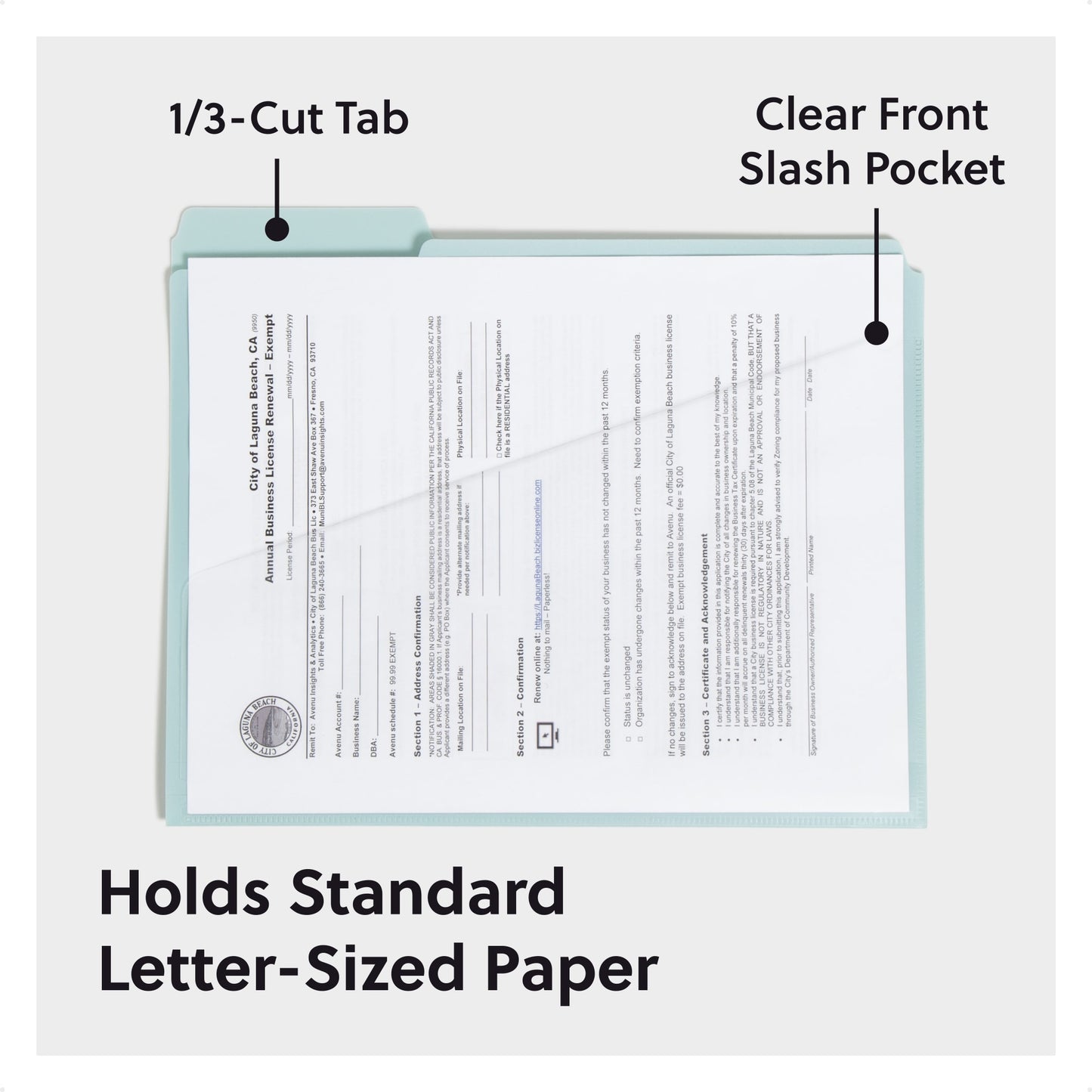 Poly Slash-Pocket File Folders, Twilight Color, Letter Size, Set of 1, 086486105446