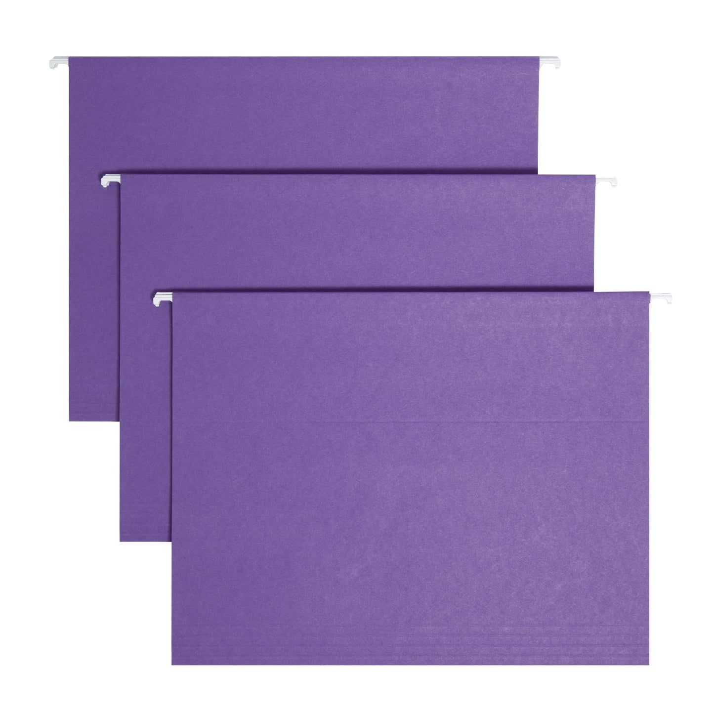 Standard Hanging File Folders with 1/5-Cut Tabs, Purple Color, Letter Size, Set of 25, 086486640725