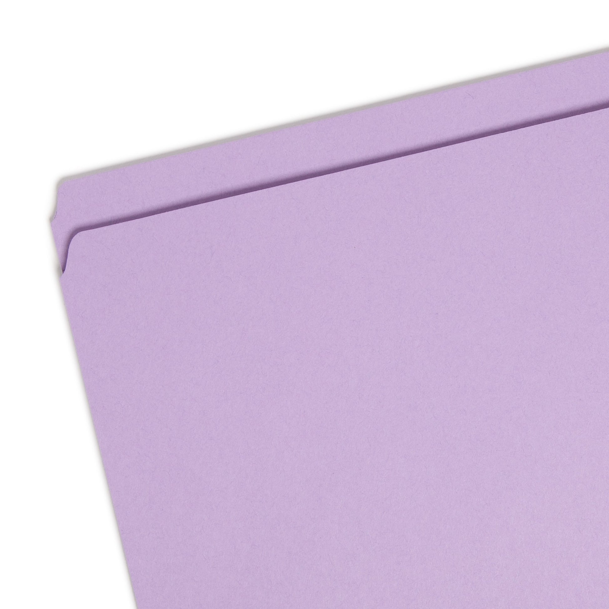 Reinforced Tab File Folders, Straight-Cut Tab, Lavender Color, Letter Size, Set of 100, 086486124102