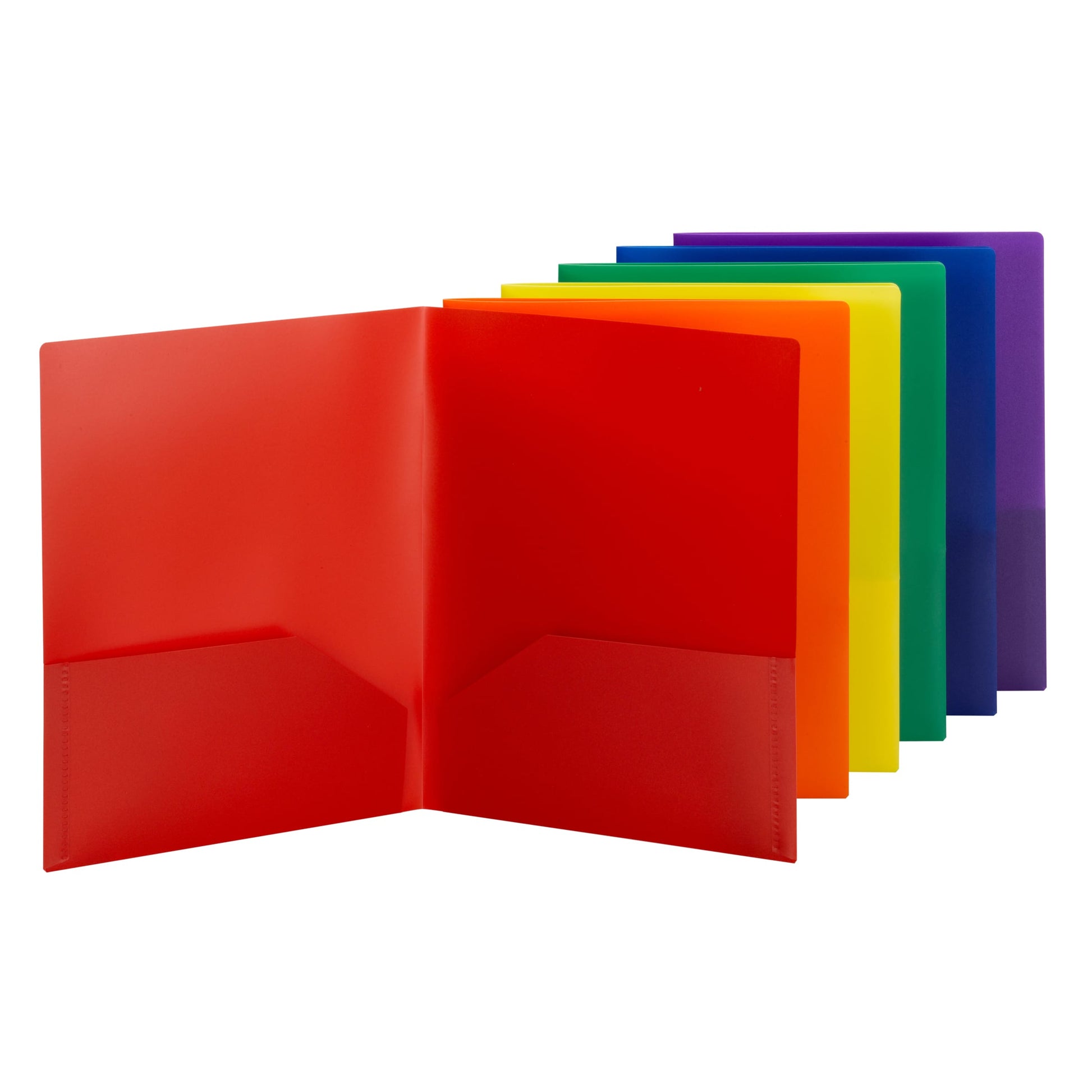Poly Two-Pocket Folders, Assorted Colors Color, Letter Size, Set of 6, 086486877602