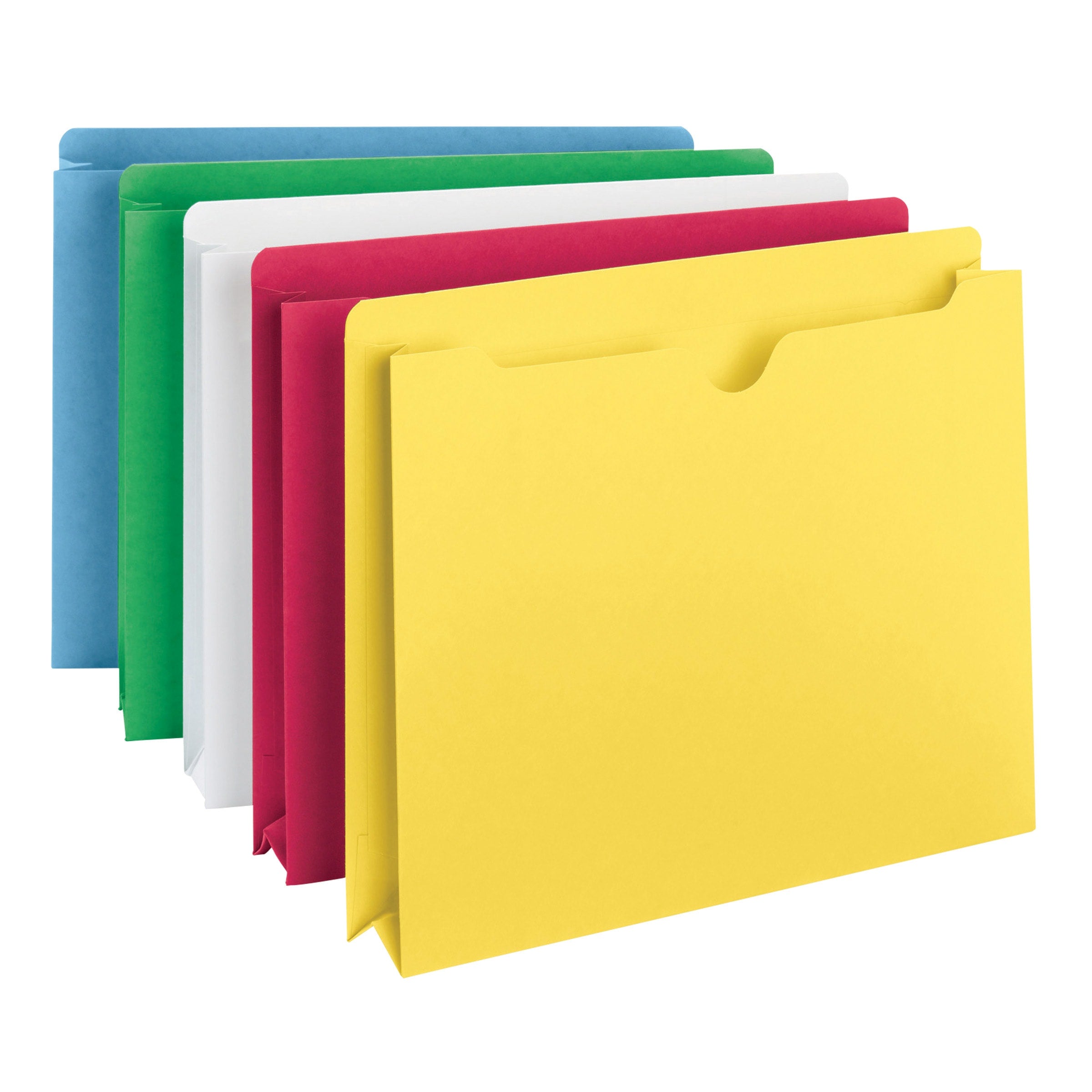 Colored File Jackets, Reinforced Straight-Cut Tab, 2 inch Expansion