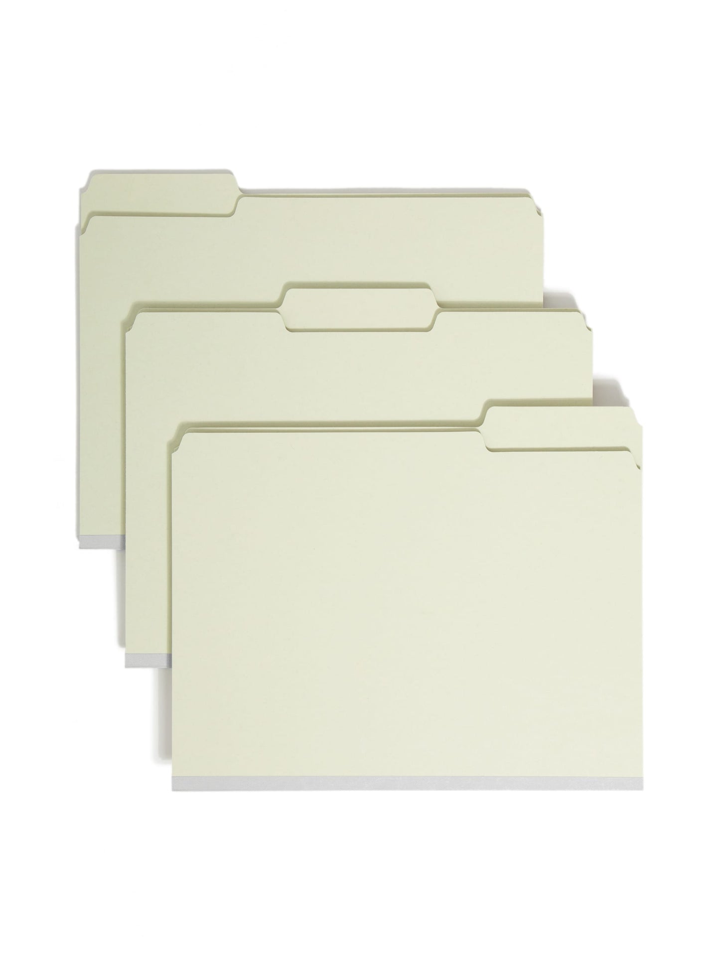 Pressboard File Folder, 1 inch Expansion, 1/3-Cut Tab, Gray/Green Color, Letter Size, Set of 25, 086486132305