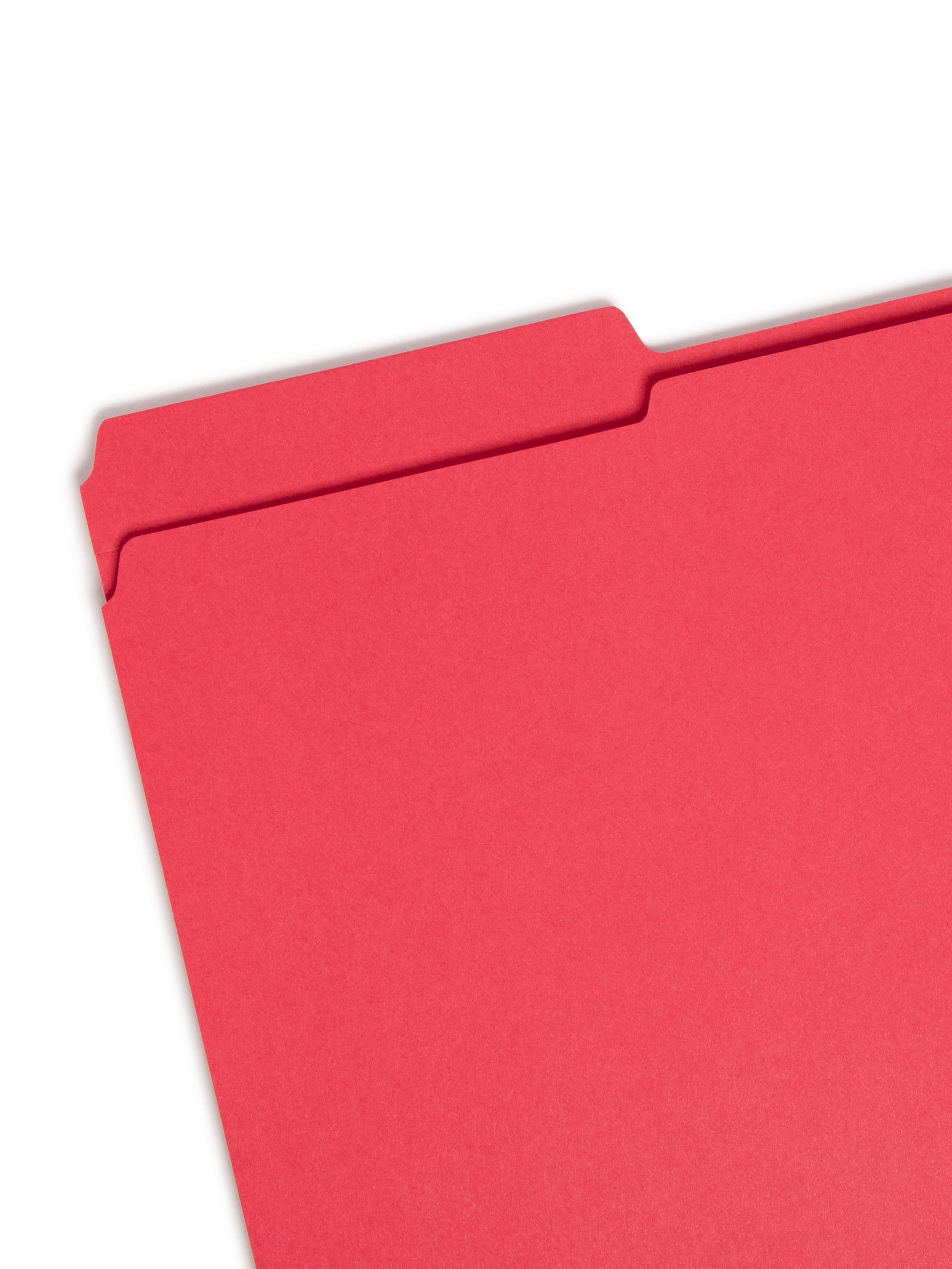 Reinforced Tab File Folders, 1/3-Cut Tab, Red Color, Legal Size, Set of 100, 086486177344