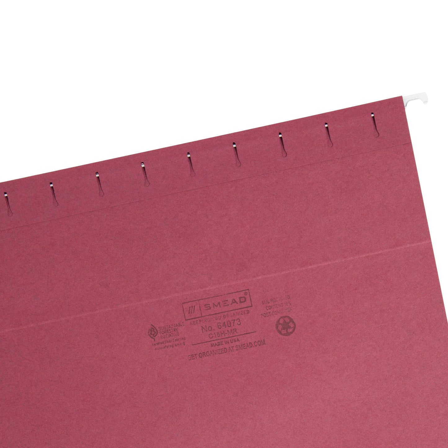 Standard Hanging File Folders with 1/5-Cut Tabs, Maroon Color, Letter Size, Set of 25, 086486640732