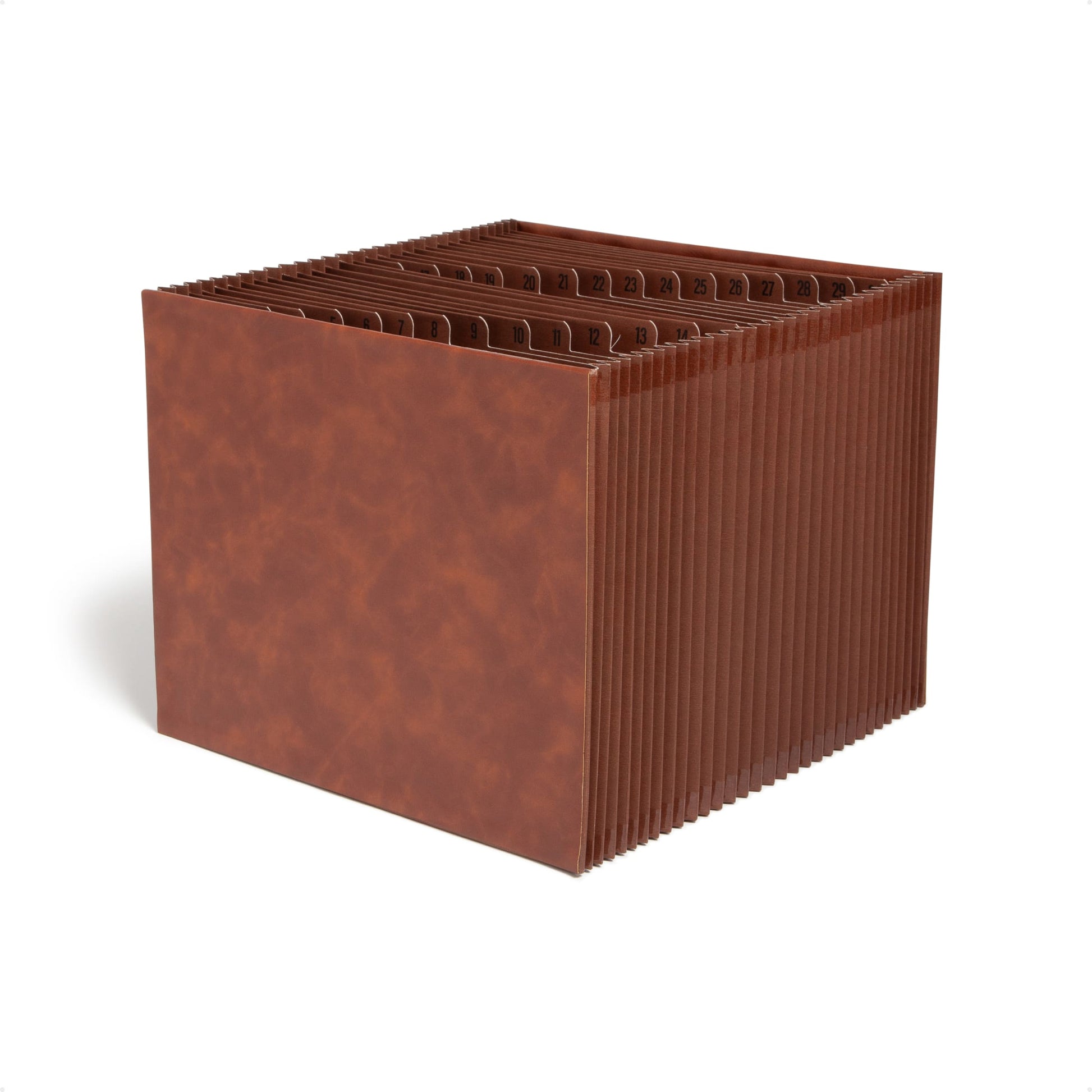 TUFF® Vegan Leather Expanding Files, 31 Pockets, Numerical , Brown Color, Letter Size, Set of 1, 086486737852