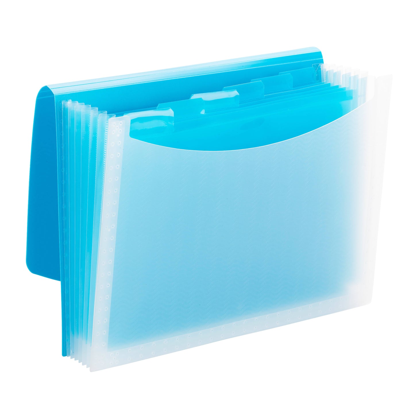 Poly Expanding Files with Flap, 6 Pockets, Wave Pattern, Teal Color, Letter Size, Set of 1, 086486708739