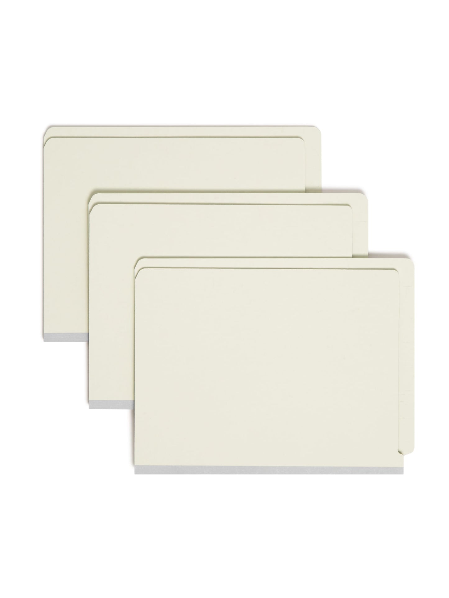SafeSHIELD® Pressboard End Tab Fastener File Folders, Straight-Cut Tab, 1 inch Expansion, Gray/Green Color, Letter Size,