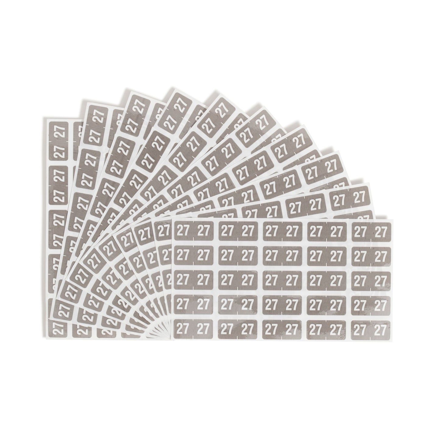 ETS Color-Coded Year Labels - Sheets, Gray Color, 1" X 1/2" Size, Set of 250, 086486679275