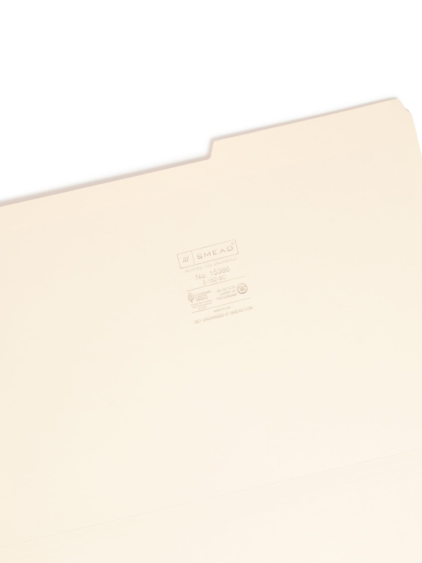 Reinforced Tab File Folders, 2/5-Cut Right Tab, Manila Color, Legal Size, Set of 100, 086486153867