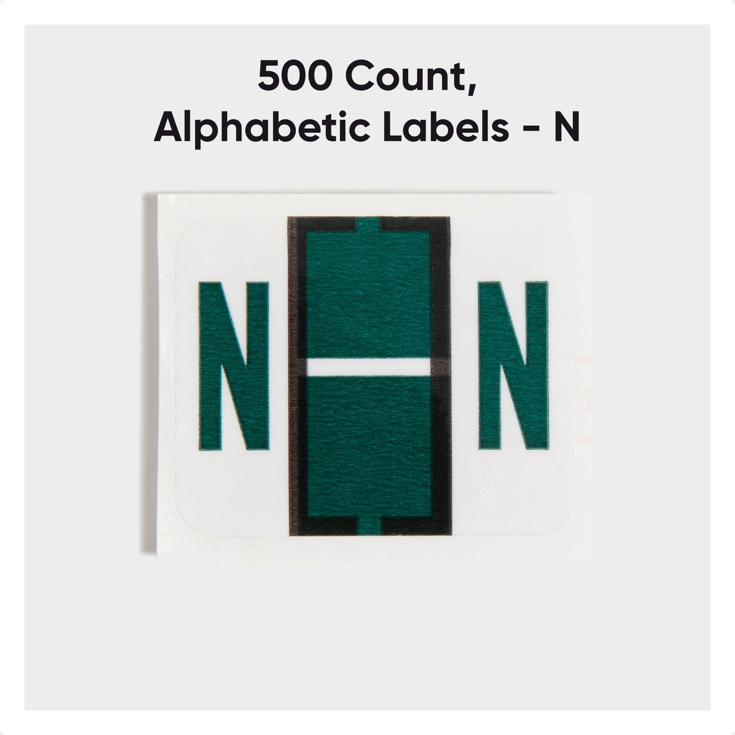 BCCR Bar Style Color-Coded Alphabetic Labels, A-Z Rolls, Dark Green Color, 1-1/4" X 1" Size, Set of 50, 086486670845