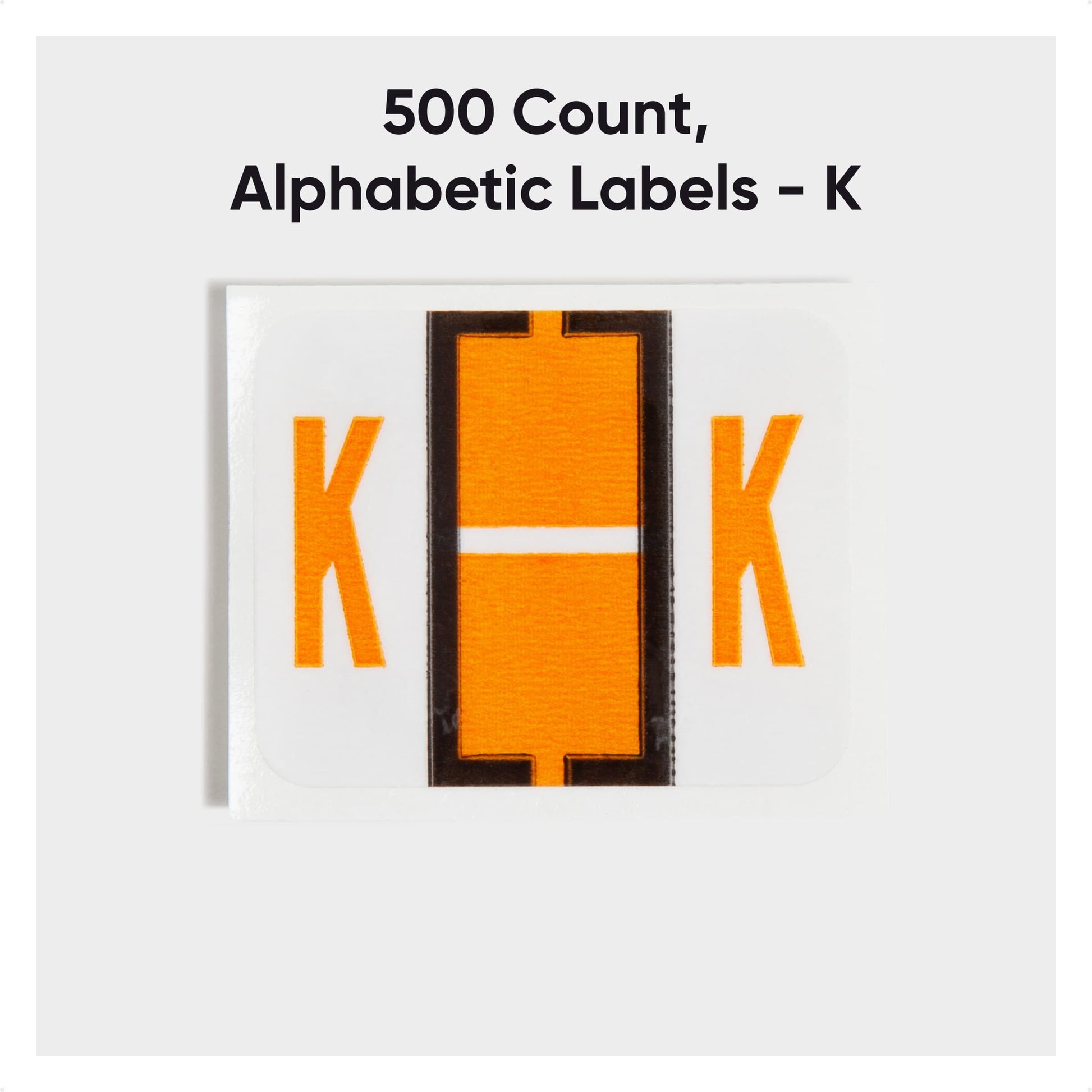 BCCR Bar Style Color-Coded Alphabetic Labels, A-Z Rolls, Light Orange Color, 1-1/4" X 1" Size, Set of 50, 086486670814