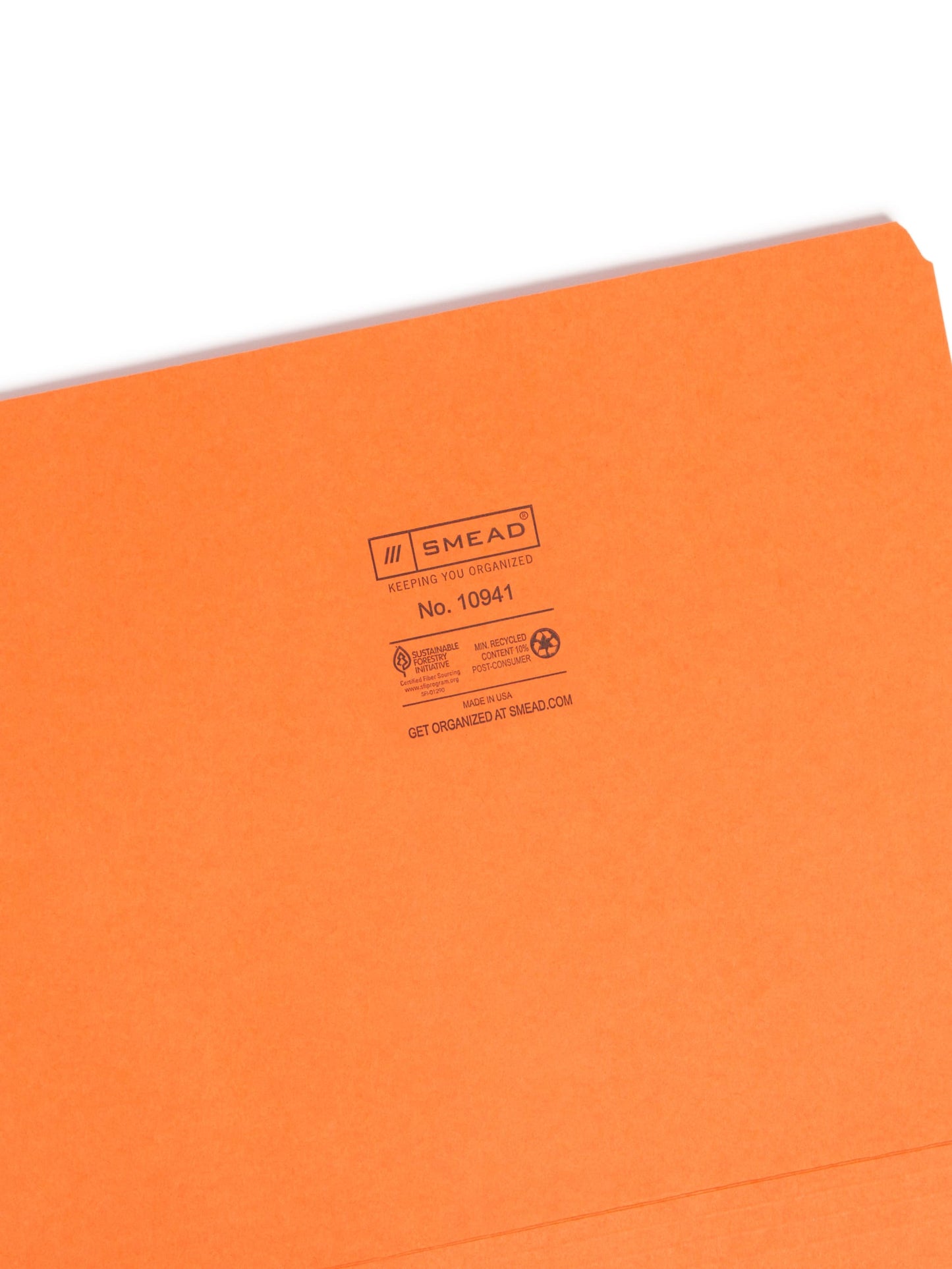 Standard File Folders, Straight-Cut Tab, Orange Color, Letter Size, Set of 100, 086486109413