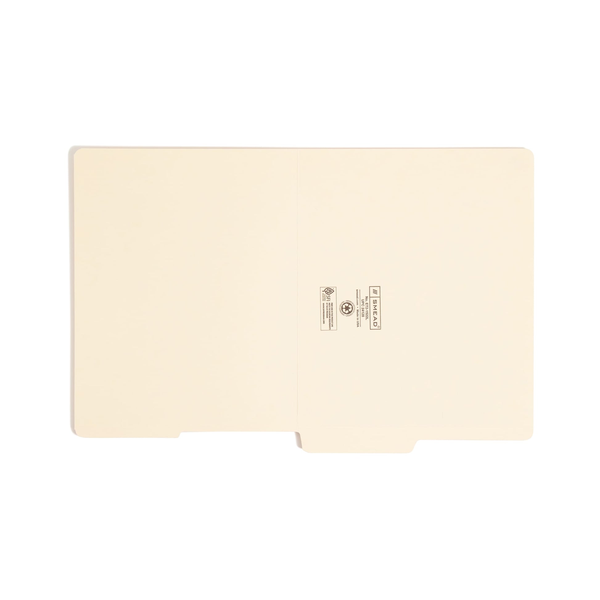 Shelf-Master® Reinforced Tab End Tab File Folders, 1/2-Cut Tab, Bottom Position, Manila Color, Letter Size, Set of 100, 086486241281