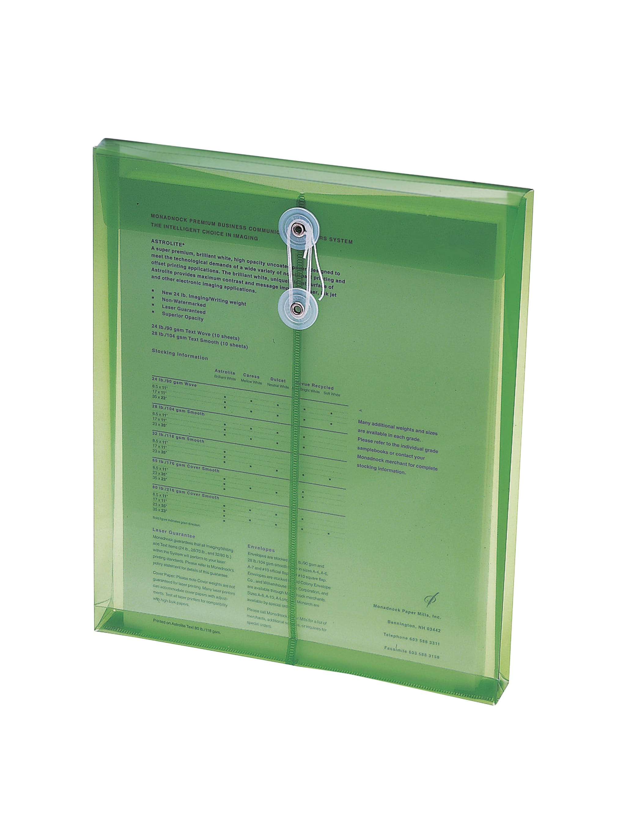 Smead Top Load Poly Envelopes with String Tie Closure, 1-1/4