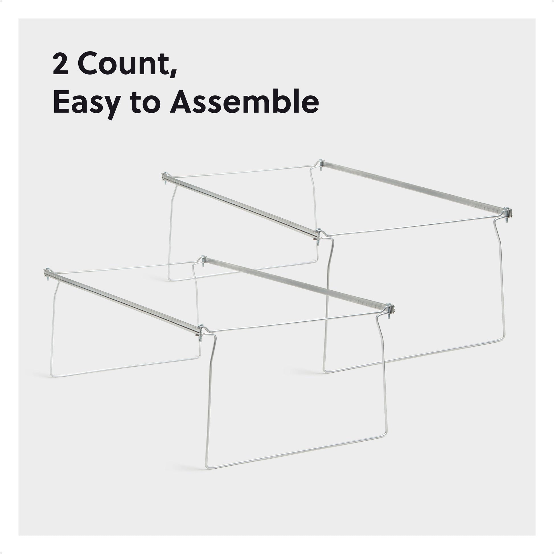 Hanging File Folder Frame, Gray Color, Legal Size, Set of 2, 086486648738
