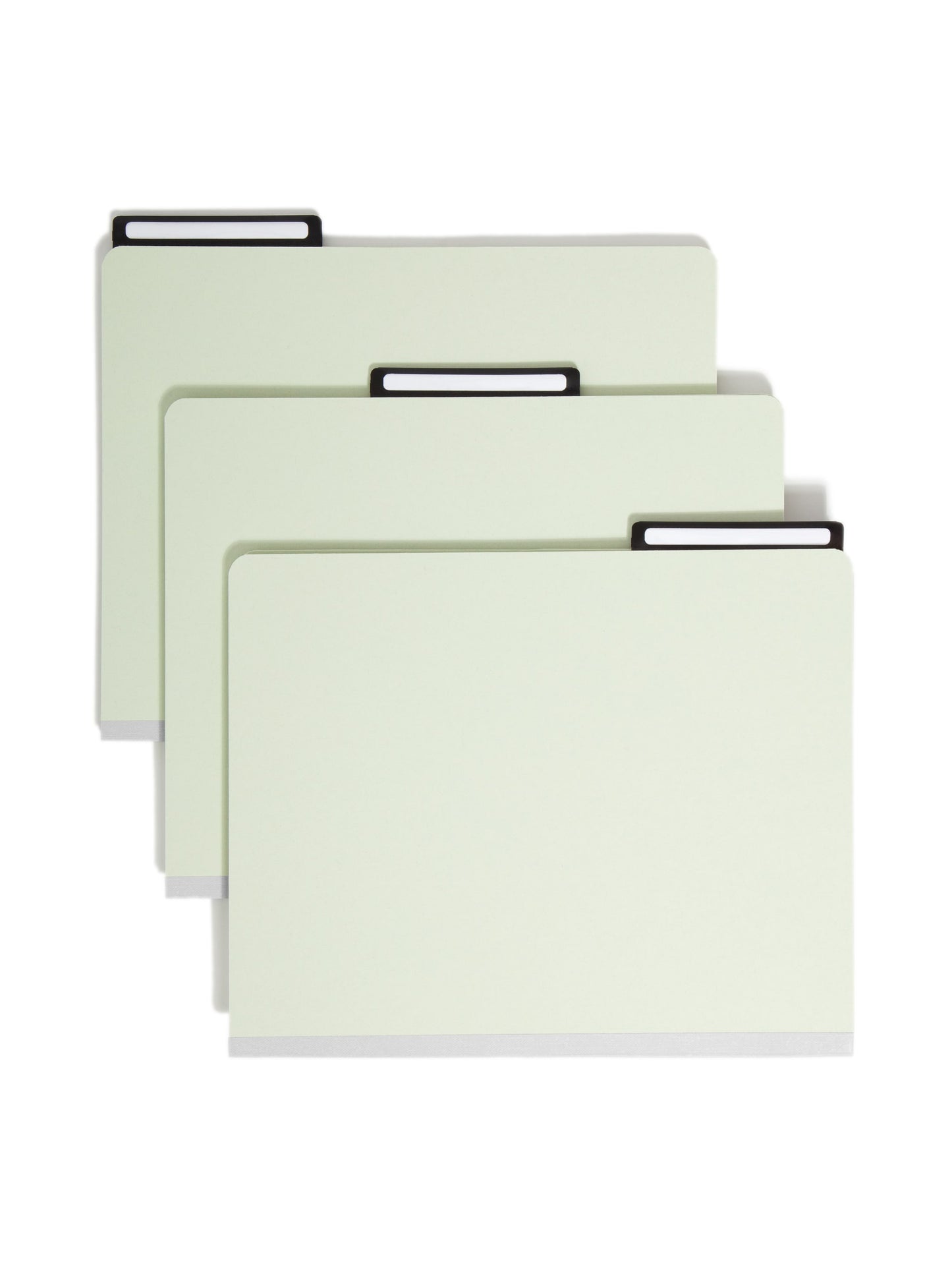 Pressboard File Folder, 1/3-Cut Tab Flat Metal, 1 inch Expansion, Gray/Green Color, Letter Size,