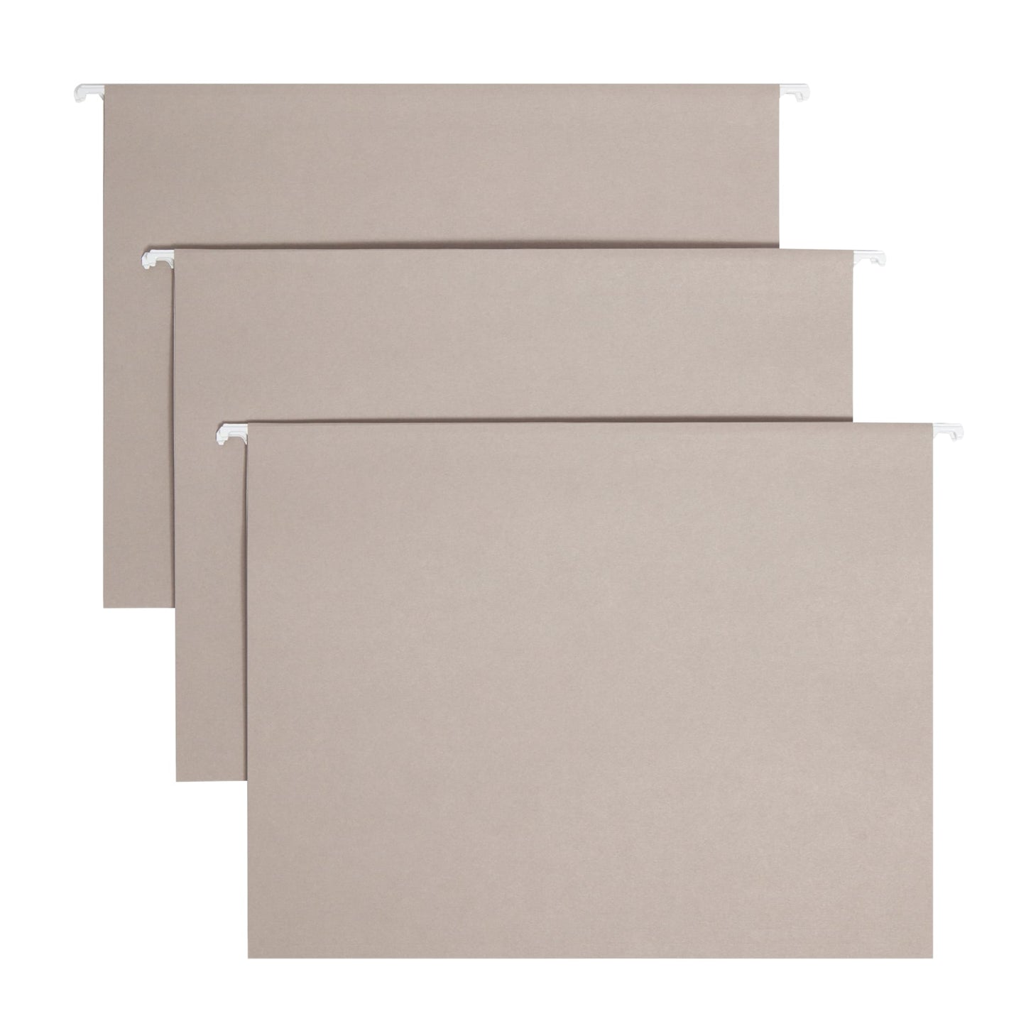Standard Hanging File Folders with 1/5-Cut Tabs, Gray Color, Letter Size, Set of 25, 086486640633