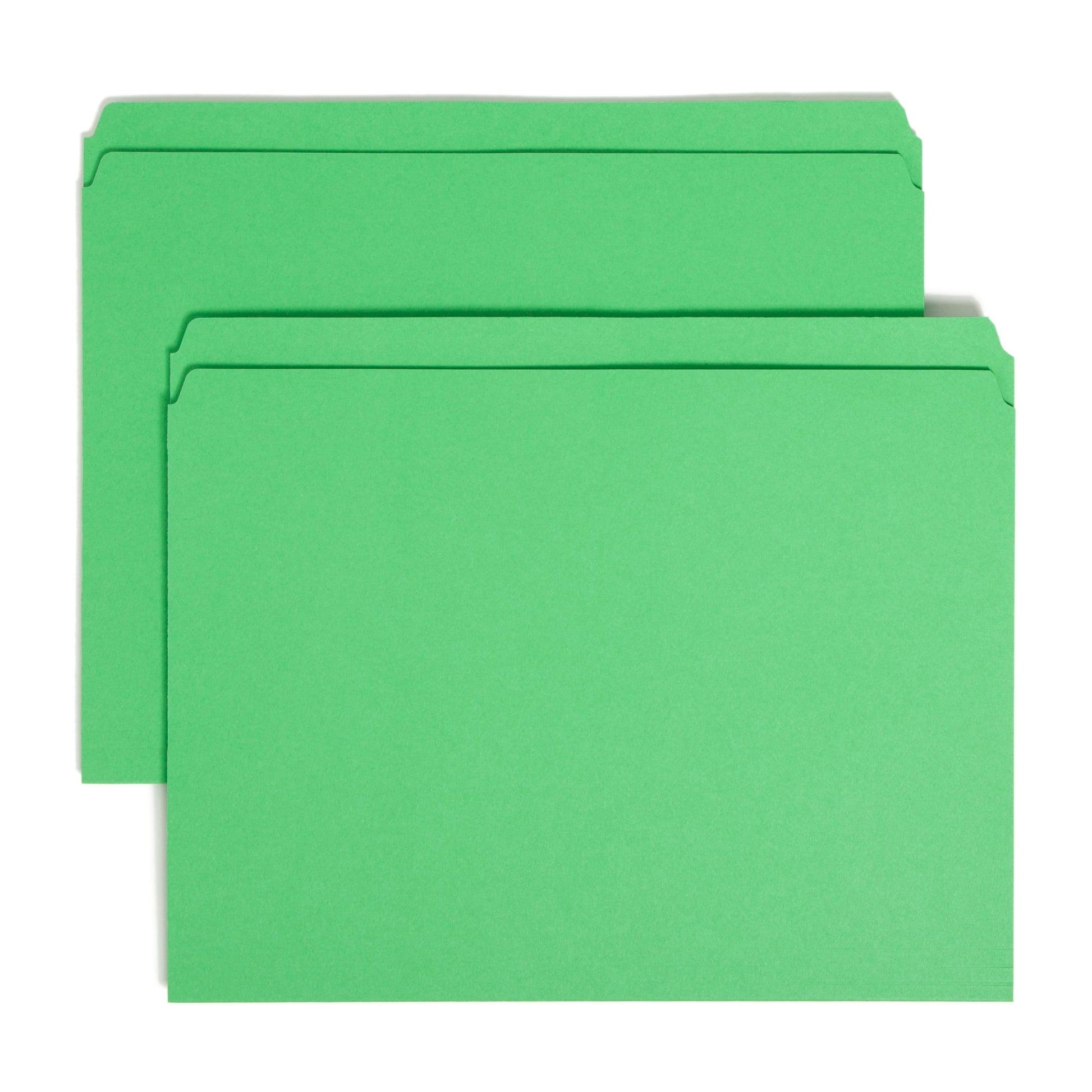 Standard File Folders, Straight-Cut Tab, Green Color, Letter Size, Set of 100, 086486109390