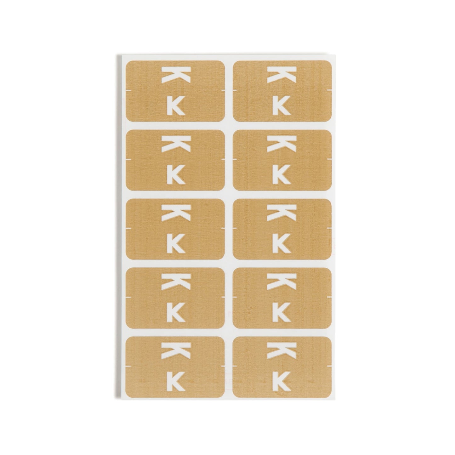 AlphaZ® ACCS Color Coded Alphabetic Labels - Sheets, Light Brown Color, 1" X 1-5/8" Size, Set of 100, 086486671811