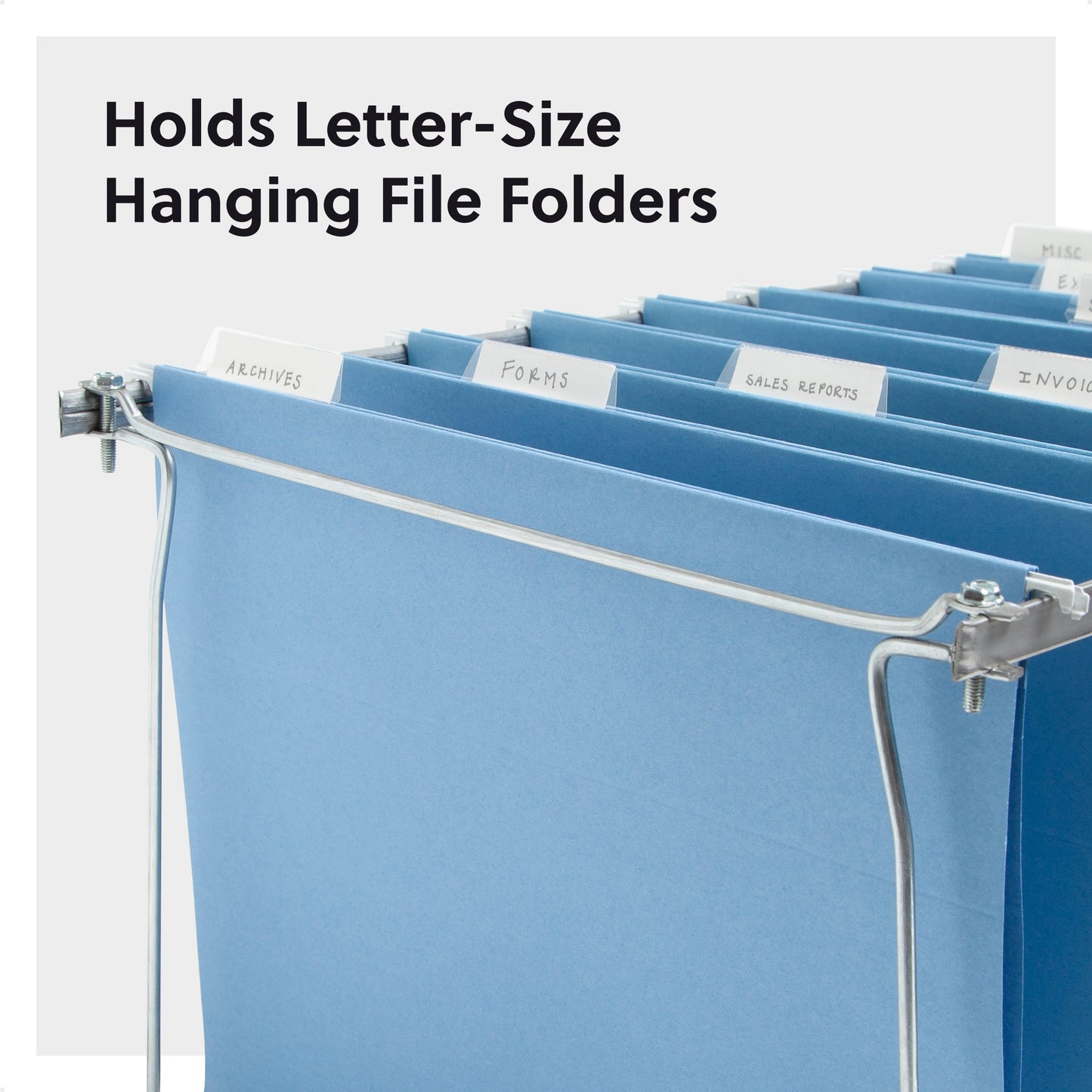 Hanging File Folder Frame, Gray Color, Letter Size, Set of 2, 30086486648708