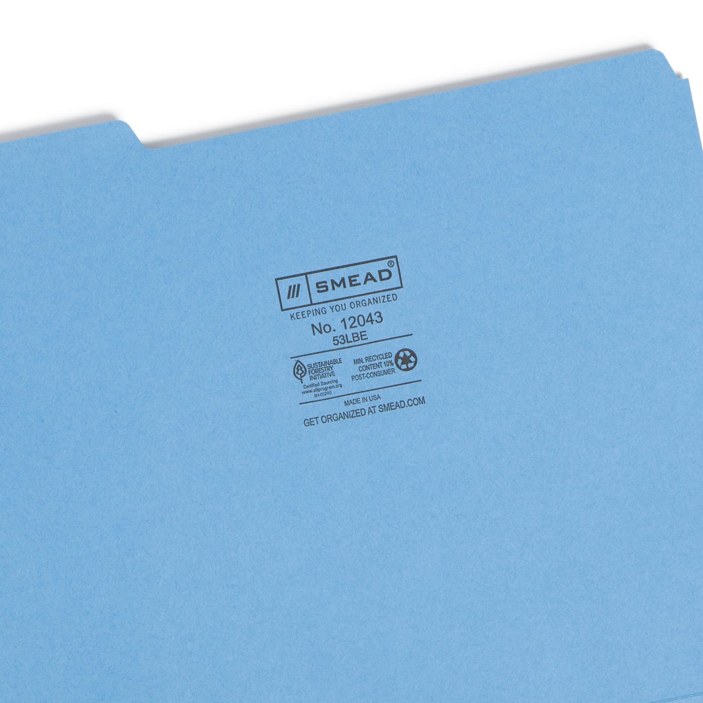 Standard File Folders, 1/3-Cut Tab, Blue Color, Letter Size, Set of 100, 086486120432