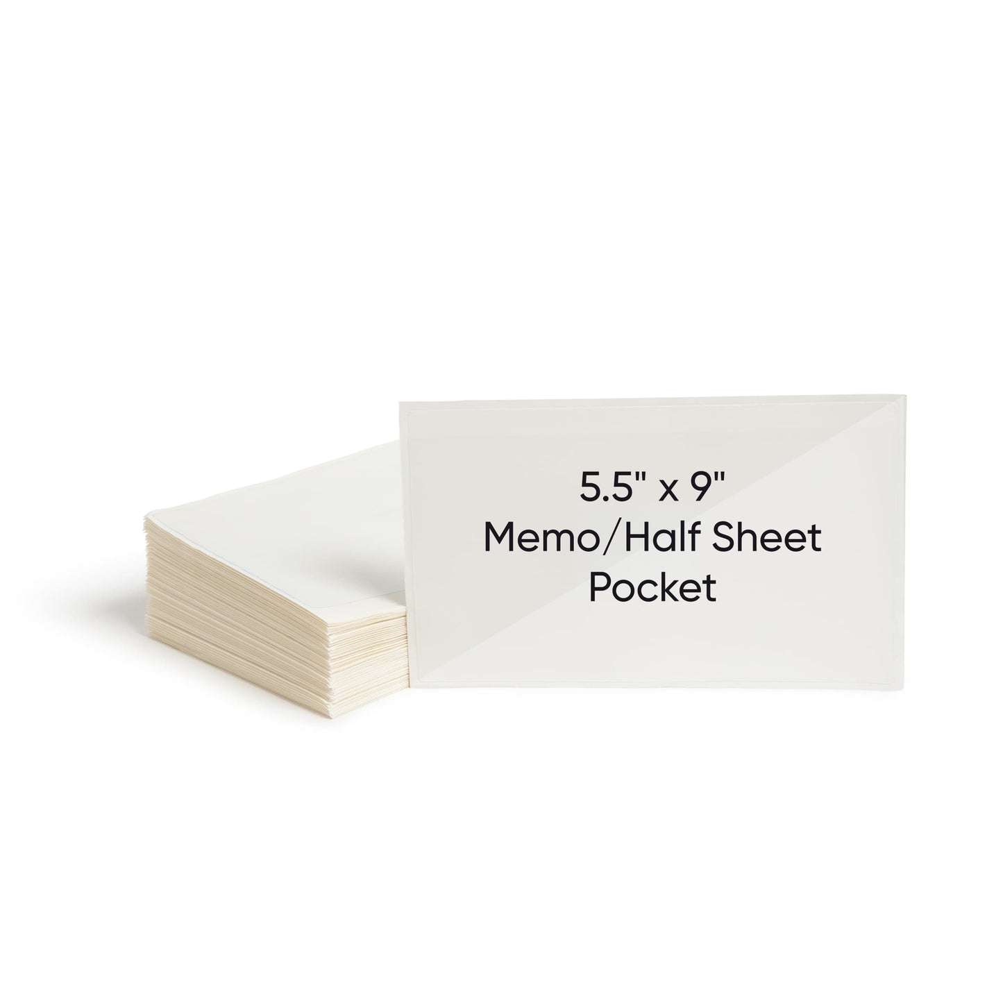 Self-Adhesive Poly Pockets, Clear Color, 9" X 5-1/2" Size, Set of 100, 086486681858